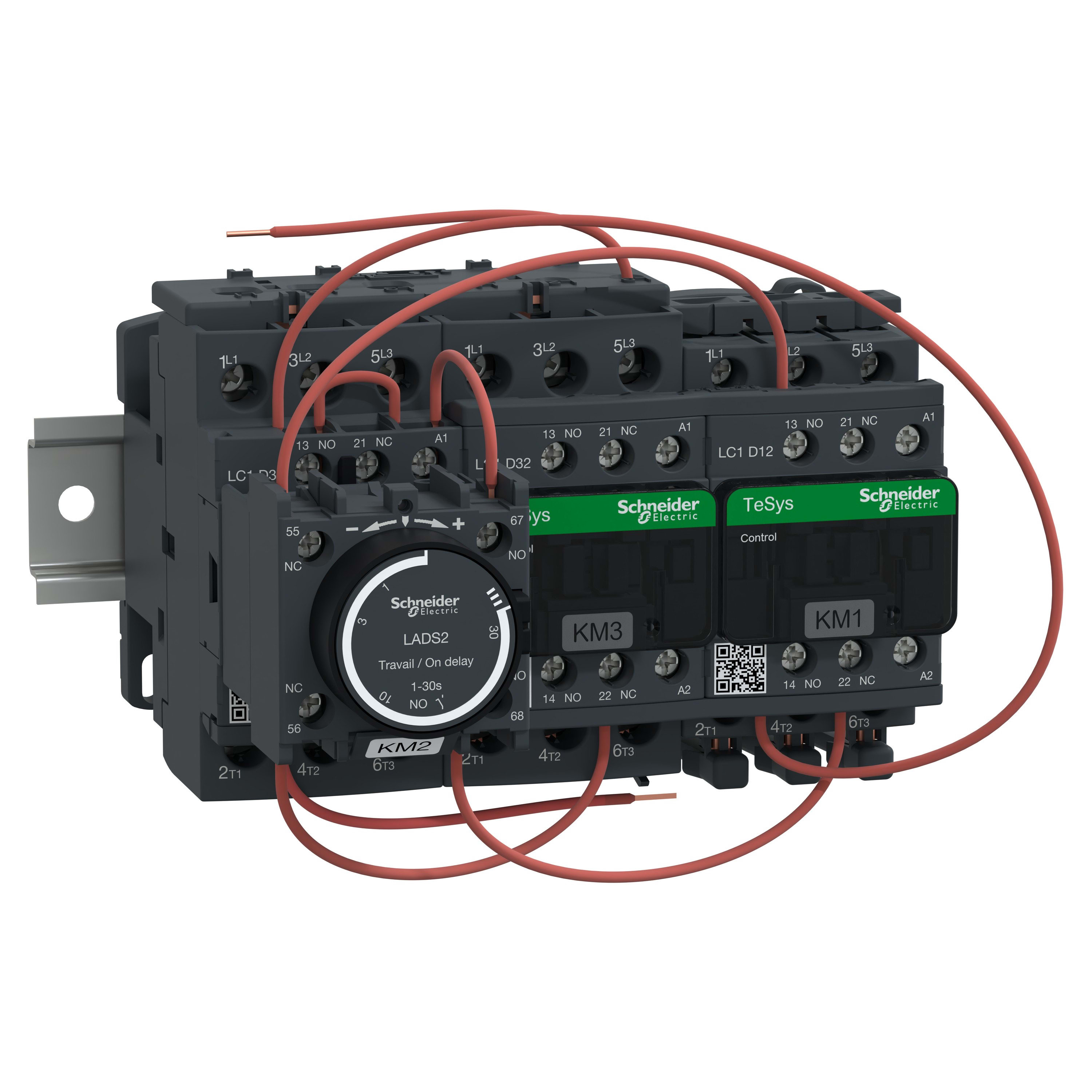 Schneider Electric - TeSys LC3D - démarreur étoile triangle sur profilé - bobine 230Vca