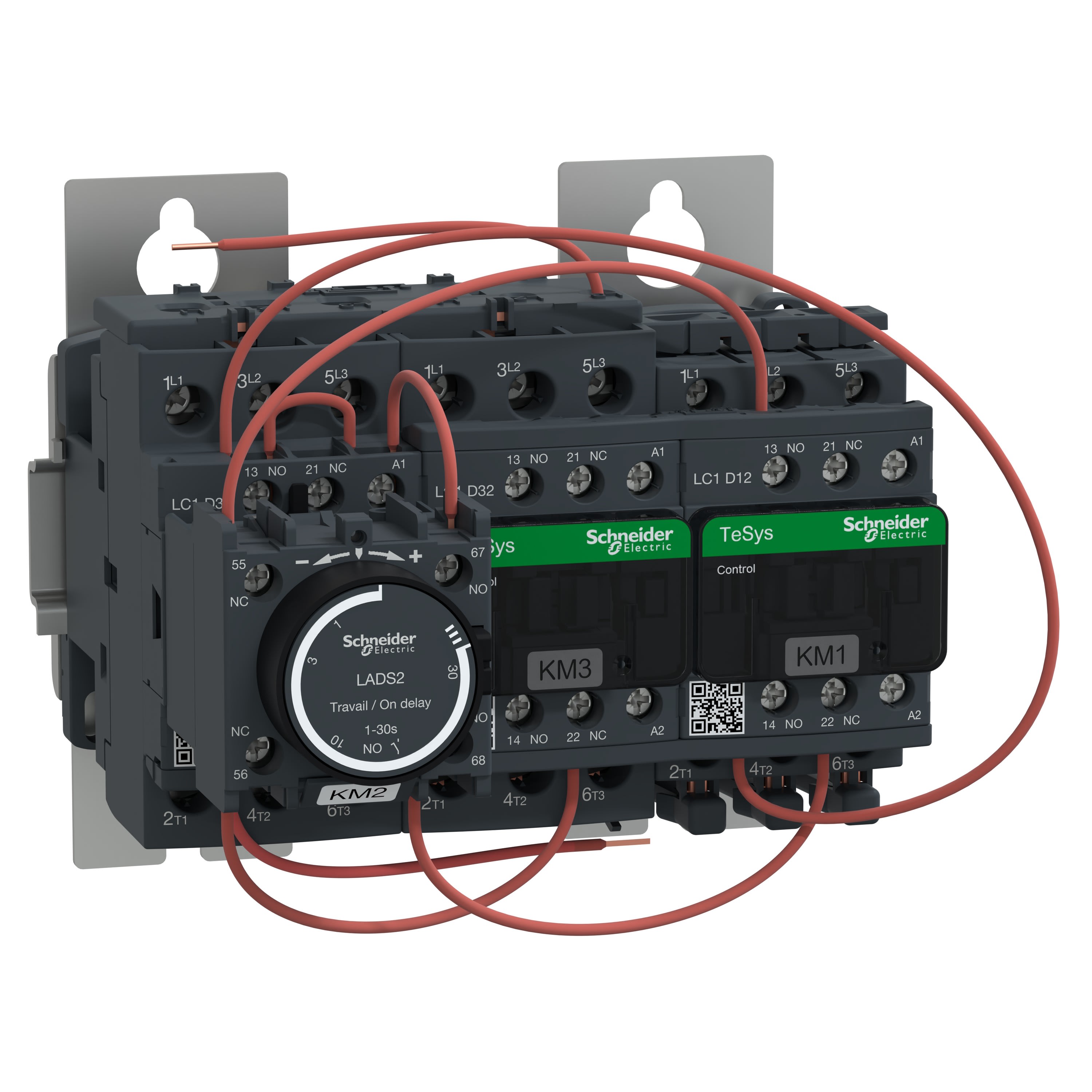 Schneider Electric - TeSys LC3D - démarreur étoile triangle sur platine - bobine 230Vca
