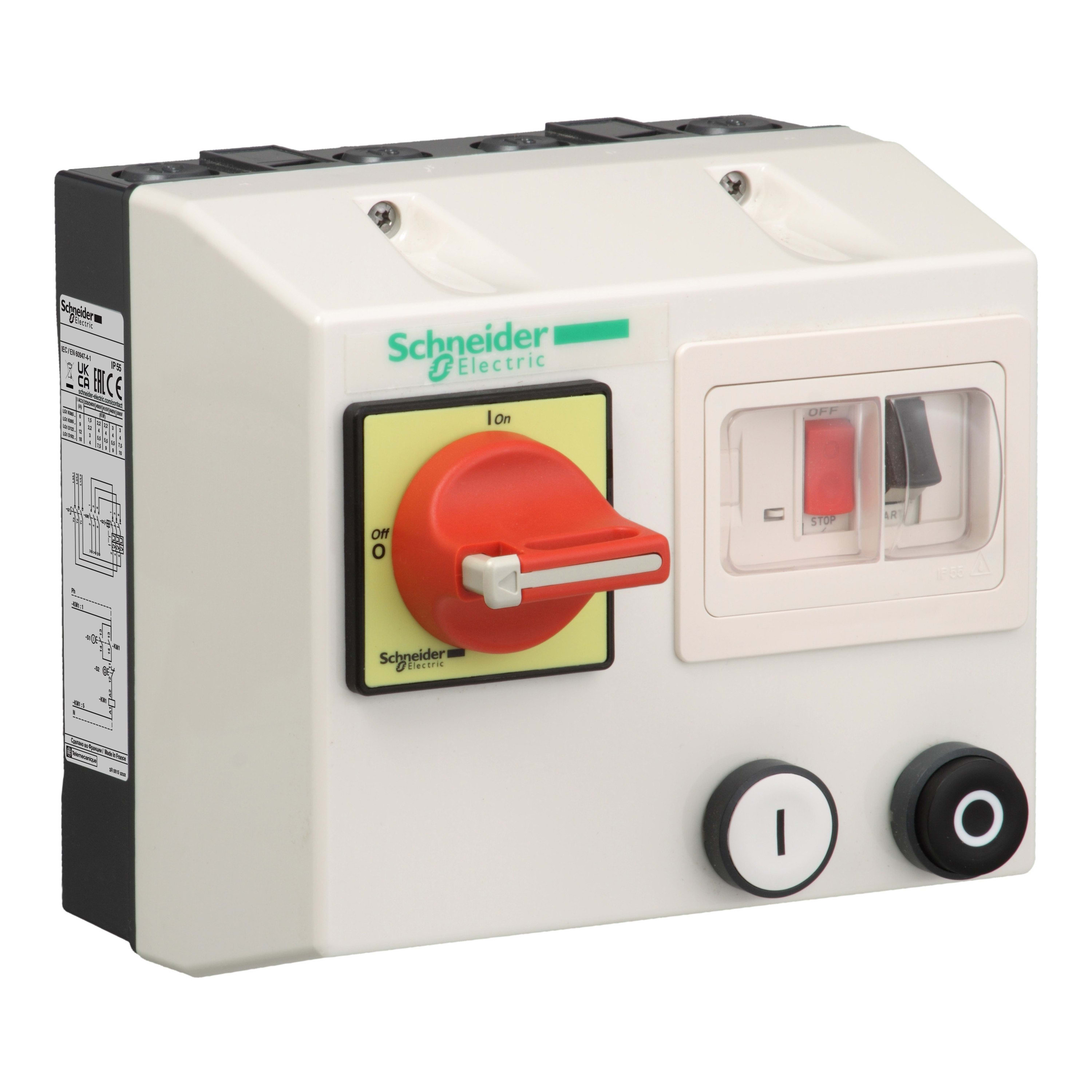 Schneider Electric - TeSys LG1K - démarreur en coffret - 4..6,3A - bobine 380Vca