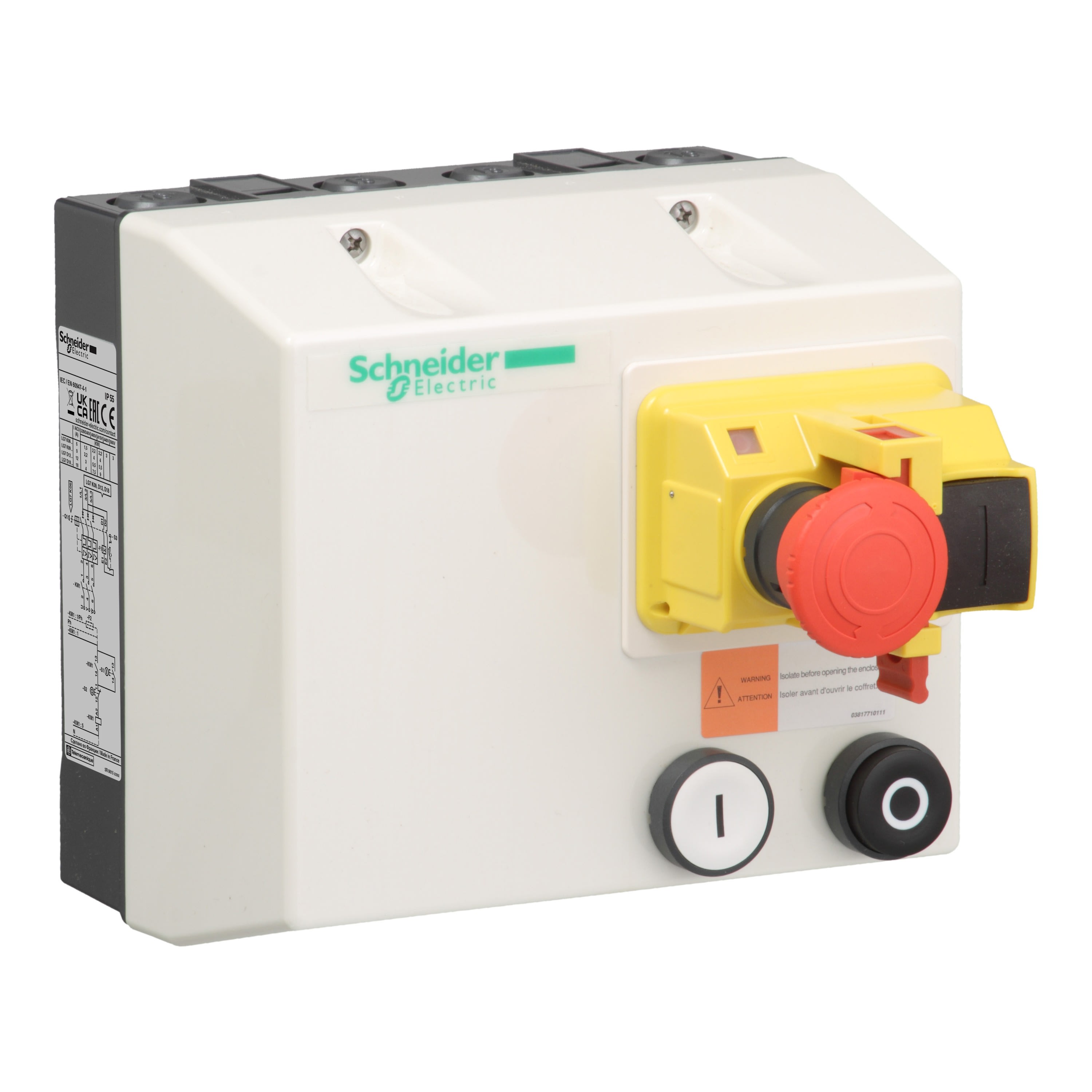Schneider Electric - TeSys LJ7K - démarreur coffret étanche - 1 sens - 1,5kW - 380Vca - transfo 24V