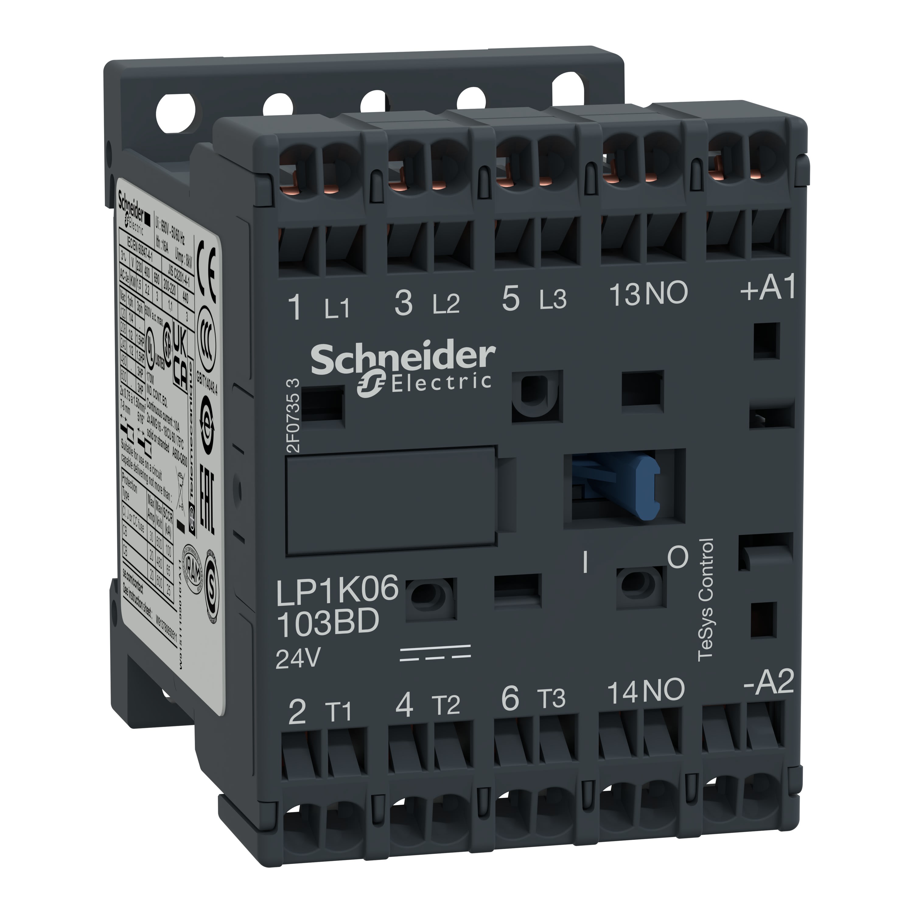 Schneider Electric - TeSys LP1K - contacteur - 3P - AC-3 440V - 6A - bobine 24Vcc