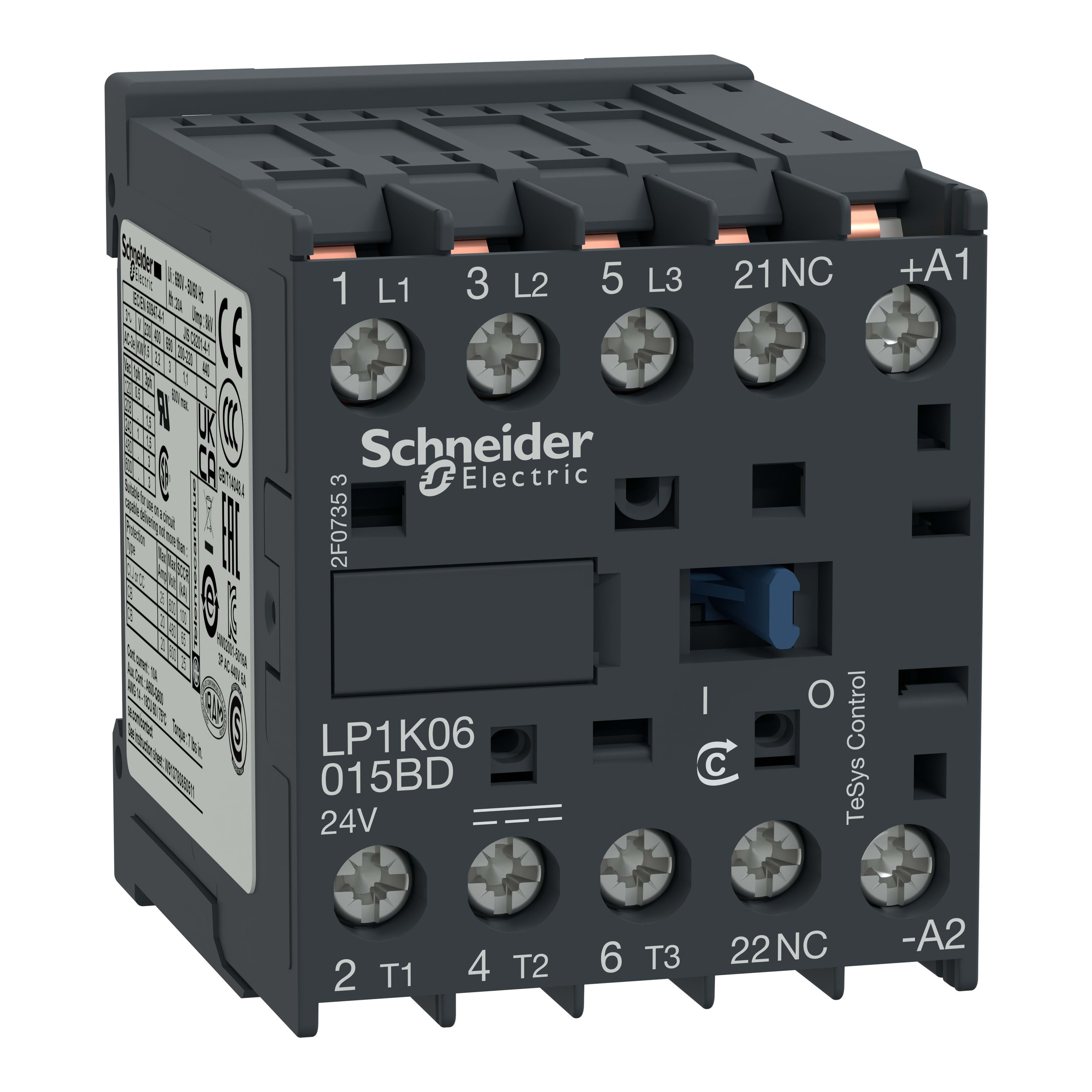 Schneider Electric - TeSys LP1K - contacteur - 3P - AC-3 440V - 12A - bobine 24Vcc