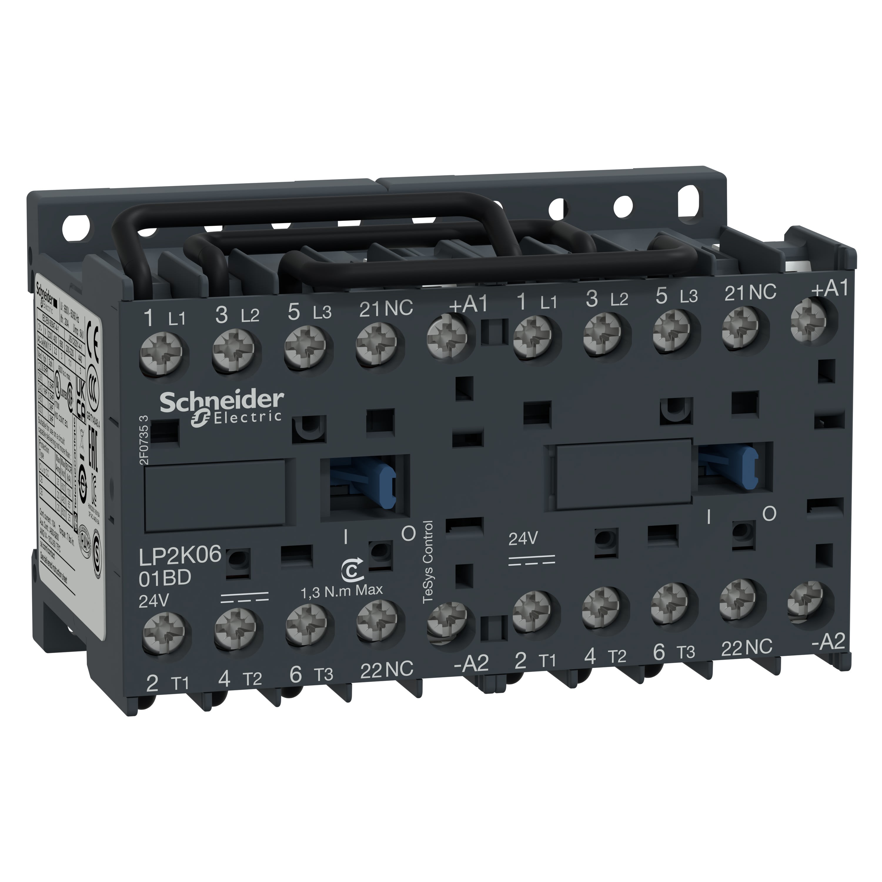 Schneider Electric - TeSys LP2K - contacteur inverseur - 3P - AC-3 440V - 6A - bobine 48Vcc