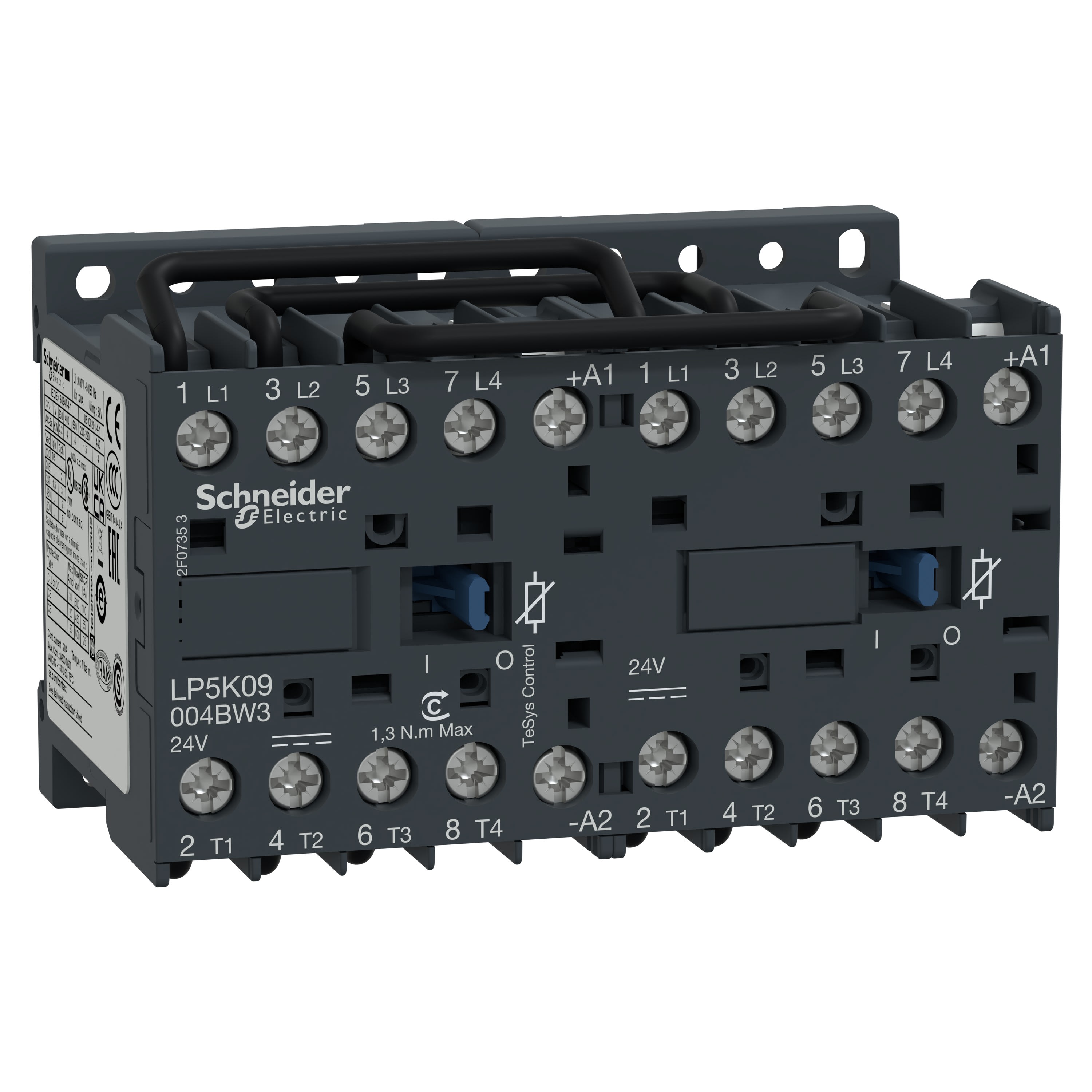 Schneider Electric - TeSys LP5K - contacteur inverseur - 4P - AC-1 440V - 20A - bobine 24Vcc