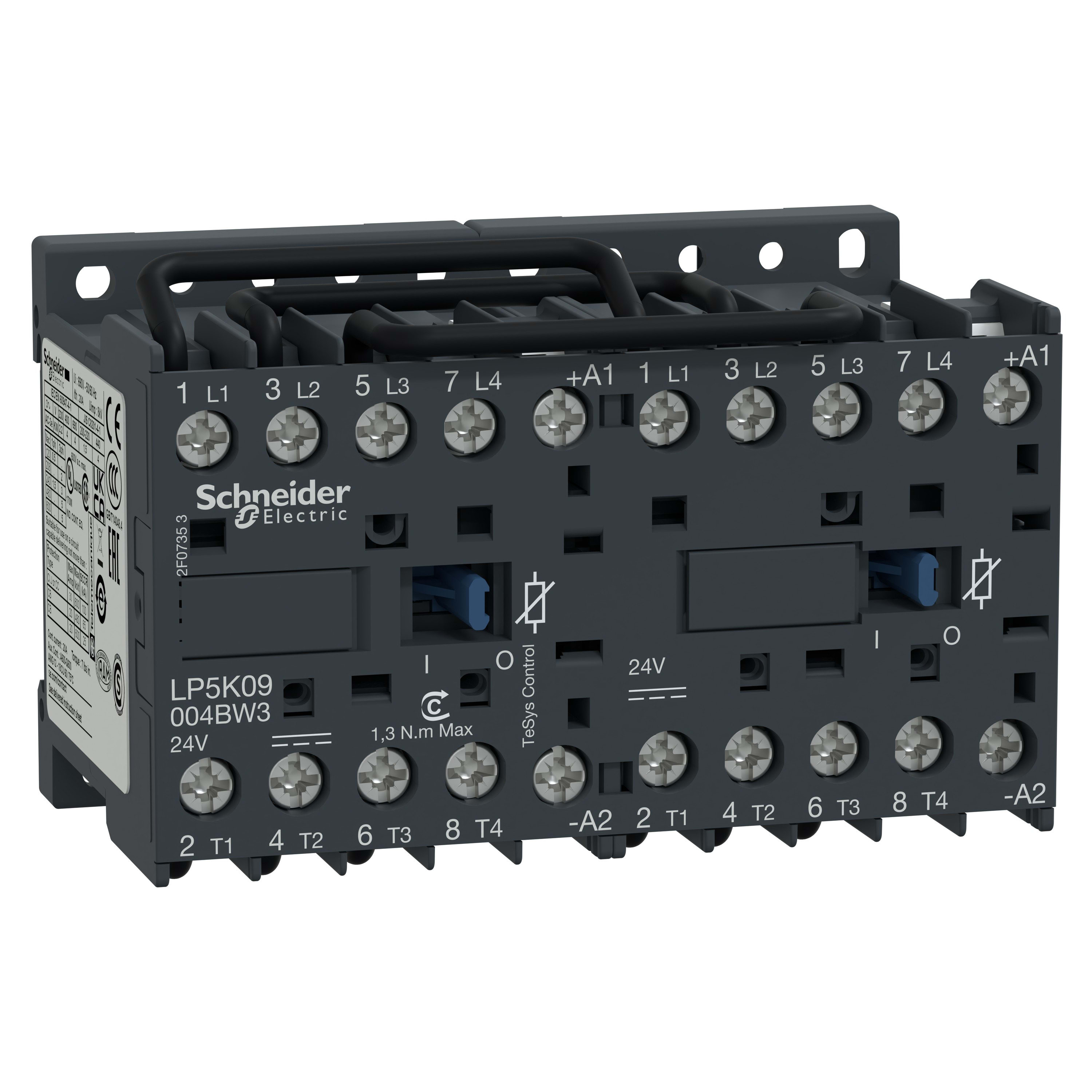 Schneider Electric - TeSys LP5K - contacteur inverseur - 4P - AC-1 440V - 20A - bobine 24Vcc