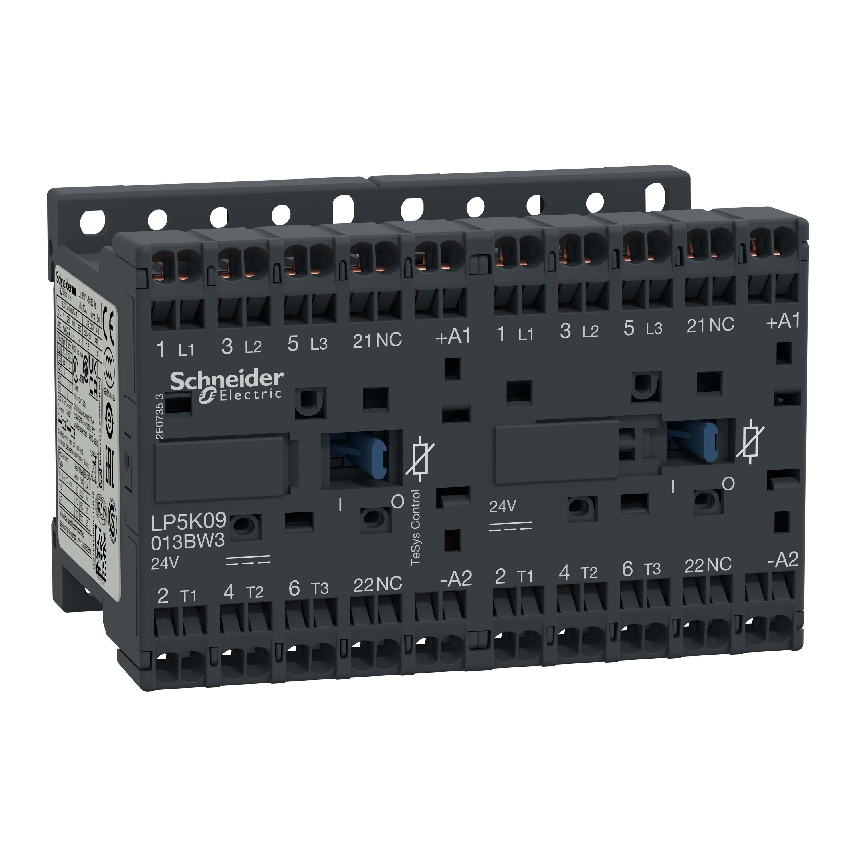 Schneider Electric - TeSys LP5K - contacteur inverseur - 3P - AC-3 440V - 9A - bobine 24Vcc