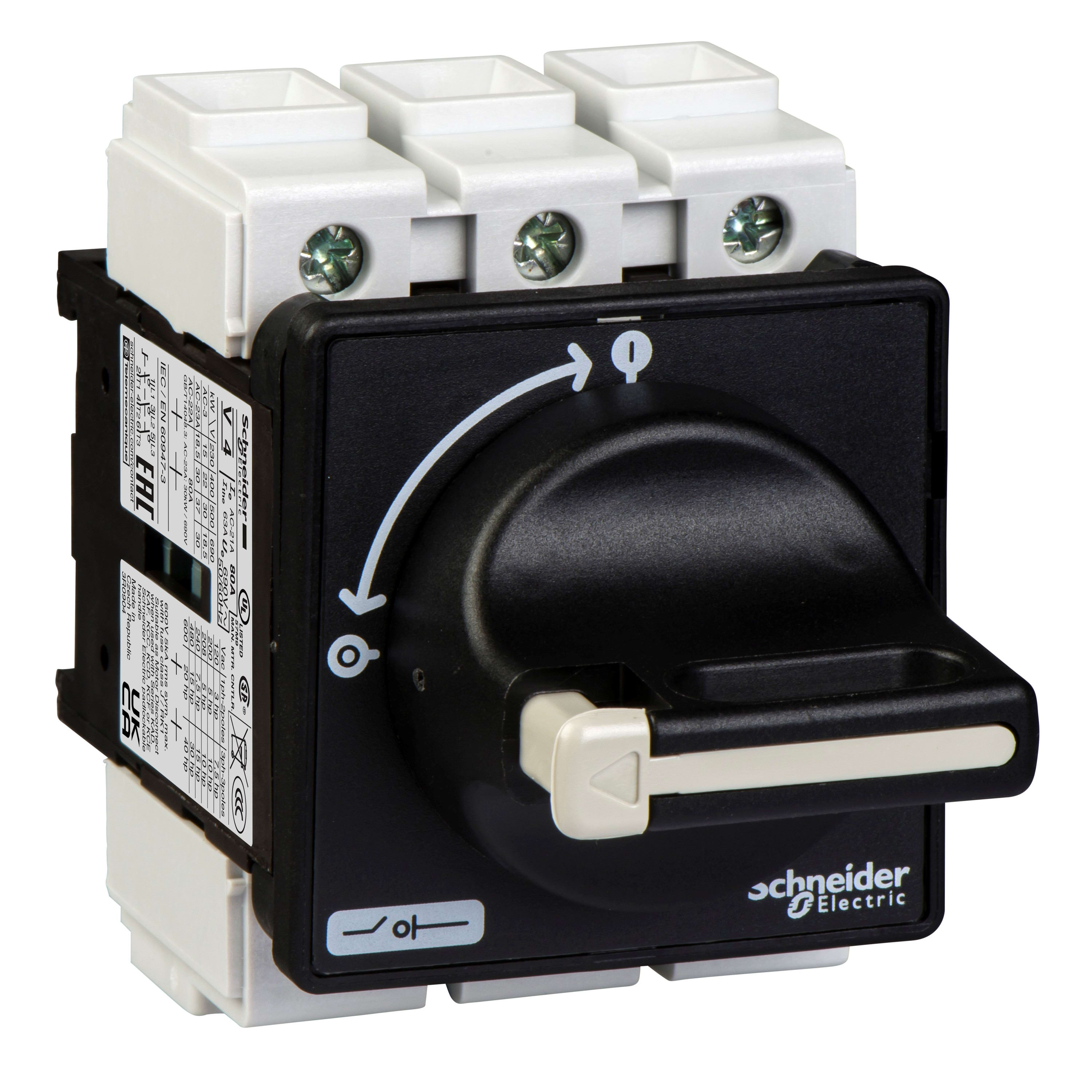 Schneider Electric - TeSys VBF - inter.-sectionneur - 3P - 690V 80A - poignée noire cadenassable