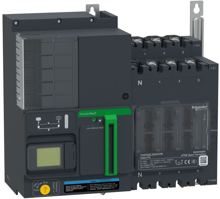 Schneider Electric - TransferPacT Active TA250 - inverseur de sources - LCD - 250A - 3P - 400Vca
