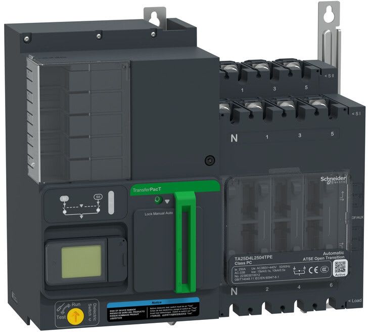 Schneider Electric - TransferPacT Active TA250 - inverseur de sources - LCD - 250A - 4P - 400Vca