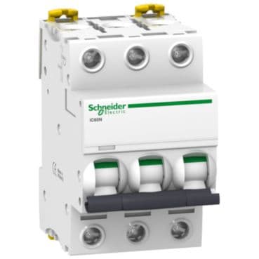 Schneider Electric - Acti9 iC60N - Disjoncteur - 3P - 0,5A - Courbe D - 400Vca - 6000A/50kA