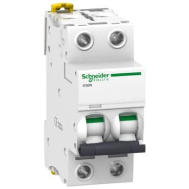 Schneider Electric - Acti9 iC60N - Disjoncteur - 2P - 4A - Courbe C - 400Vca - 6000A/50kA