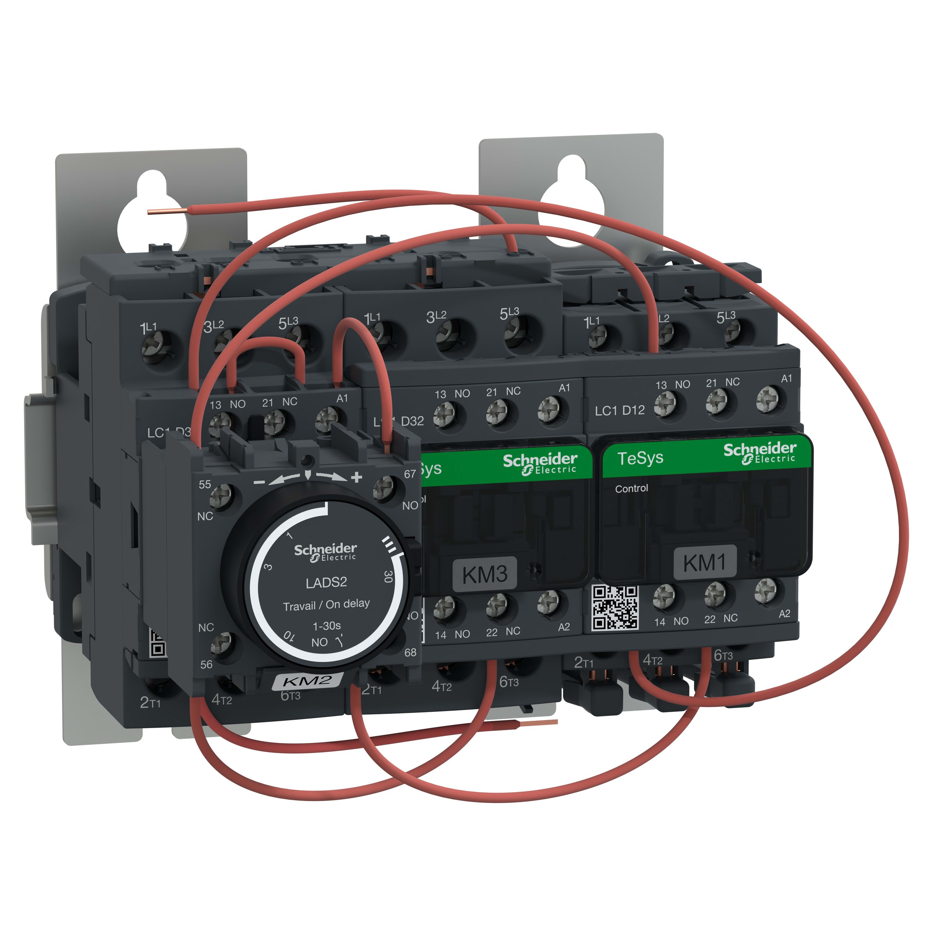 Schneider Electric - TeSys LC3D - démarreur étoile triangle sur platine - bobine 110Vca