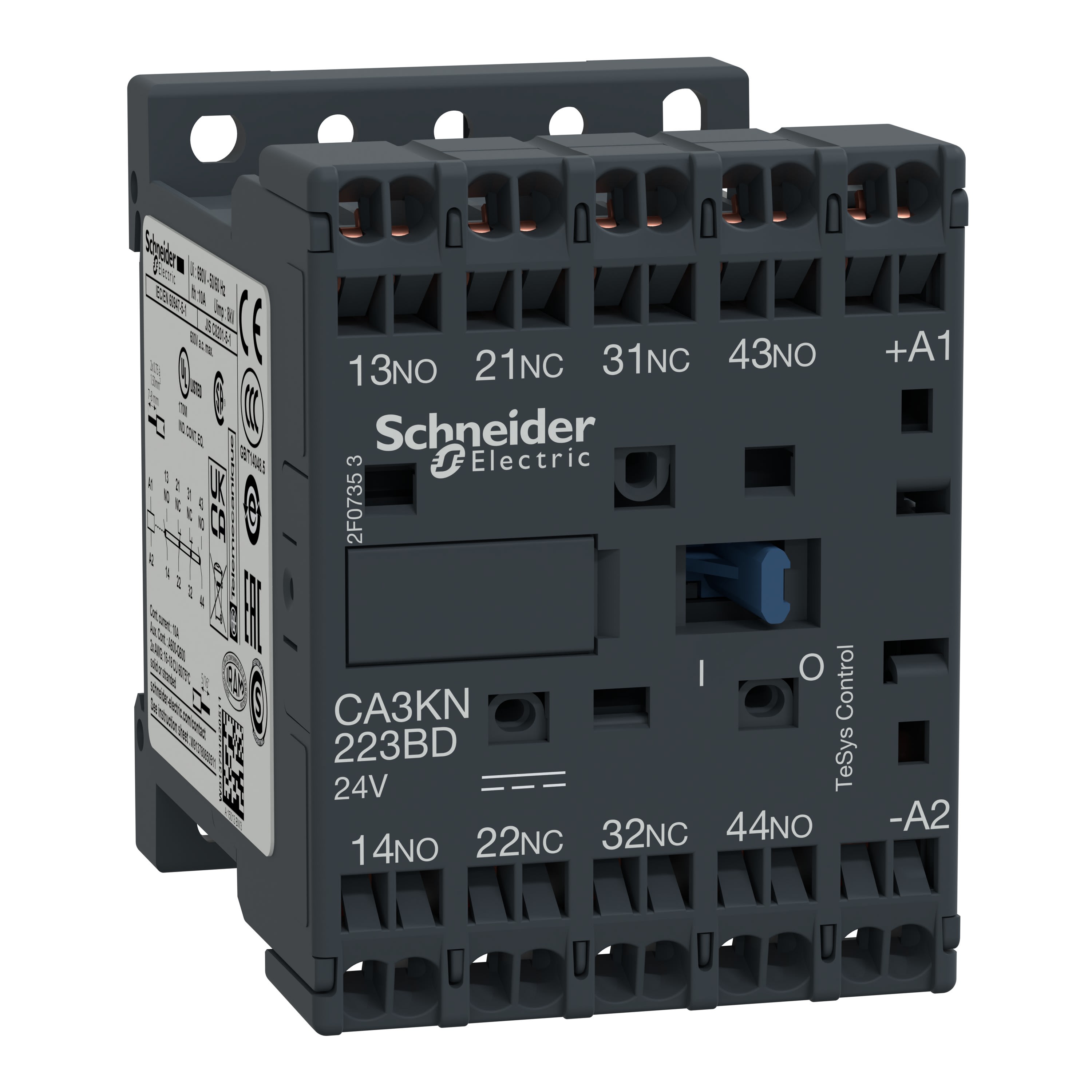 Schneider Electric - TeSys CA3K - contacteur - 2F+2O - instantané - 10A - 24Vcc