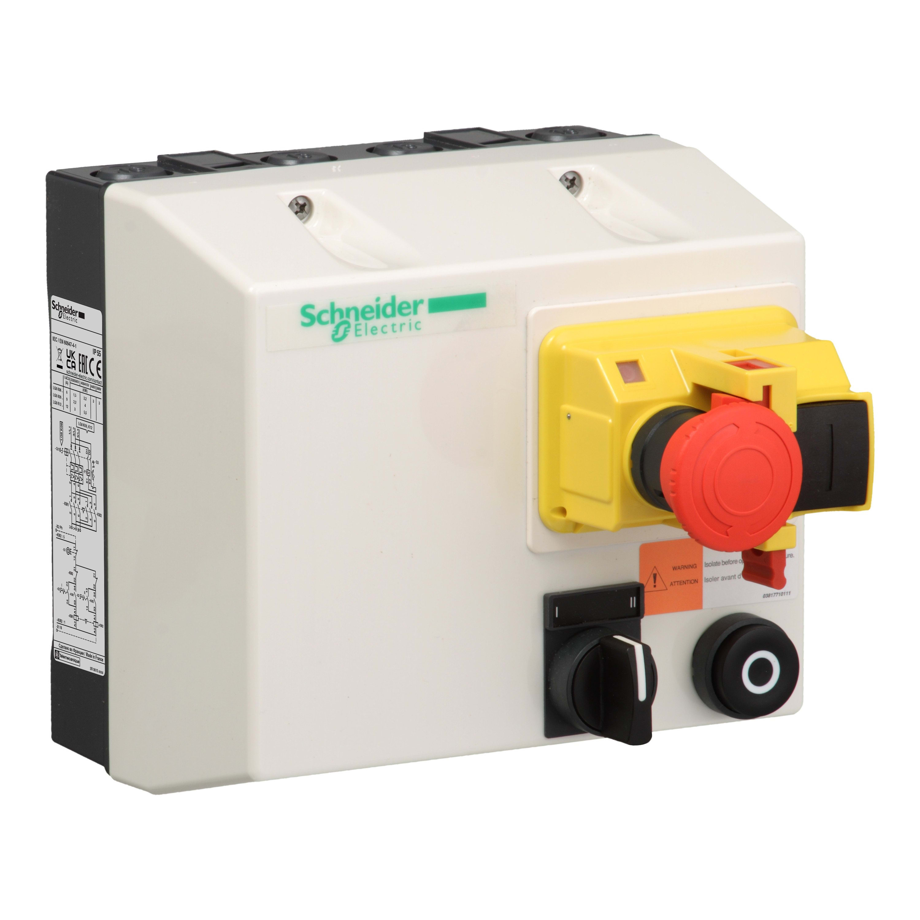 Schneider Electric - TeSys LG8K - démarreur en coffret inverseur - 2,5..4A - bobine 380Vca