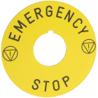 Schneider Electric - Harmony 9001K - étiquette - Ø30 - Ø90 mm - EMERGENCY STOP