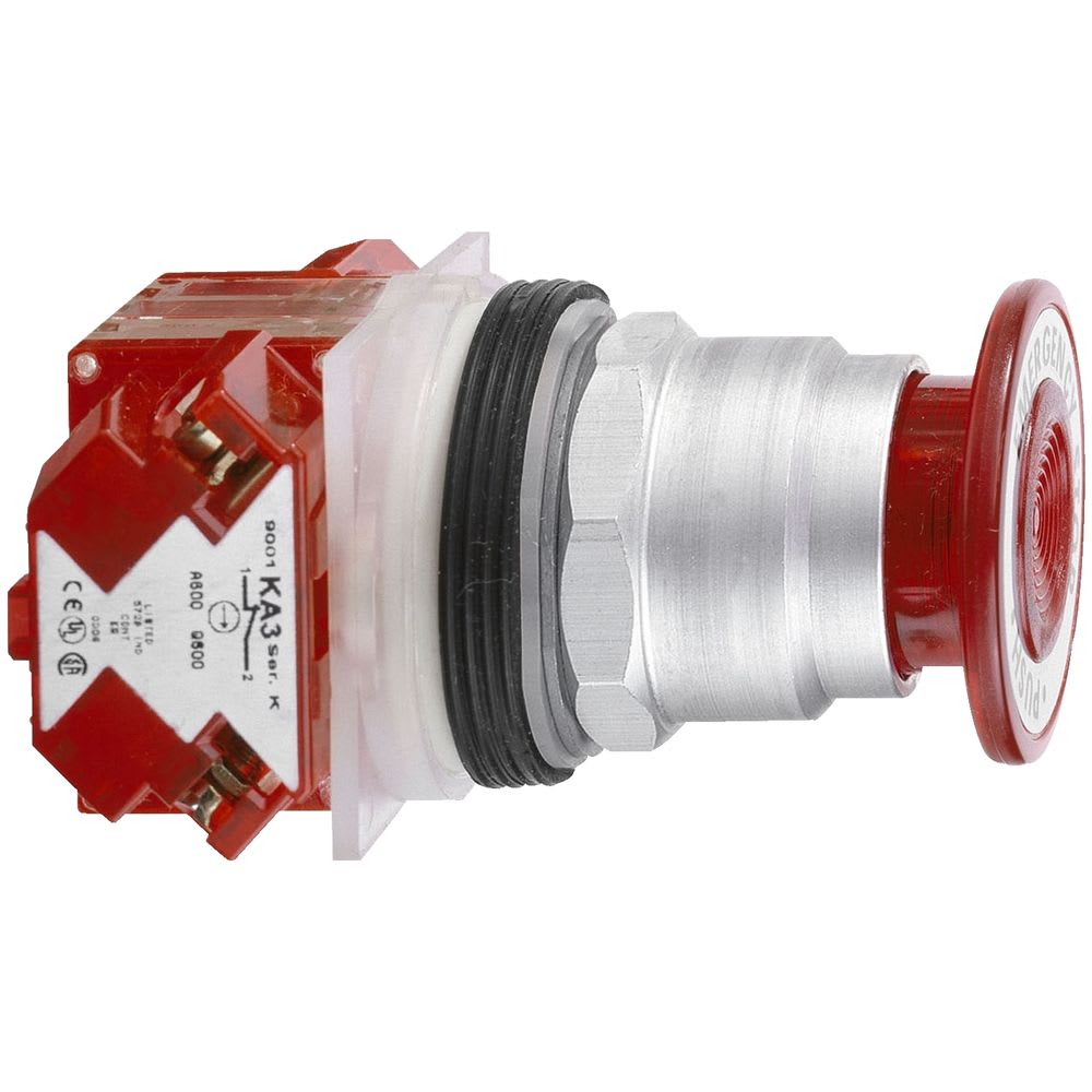 Schneider Electric - Harmony 9001K - bouton-pous. - Ø30 - rouge - coup-de-poing Ø57 - 2 pos. - 1O