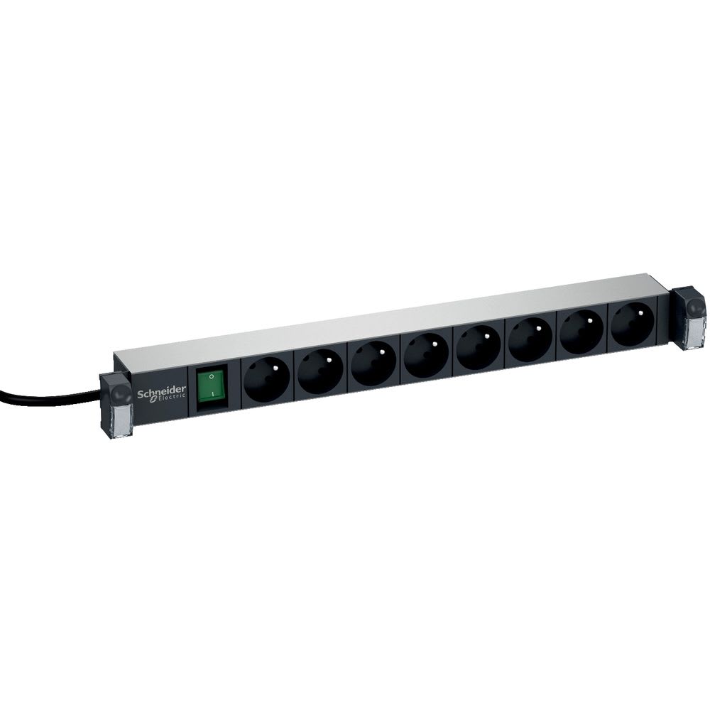 Schneider Electric - Actassi - panneau 19P alimentation 230V - 8 Prises cour. std Fr. - interrupteur