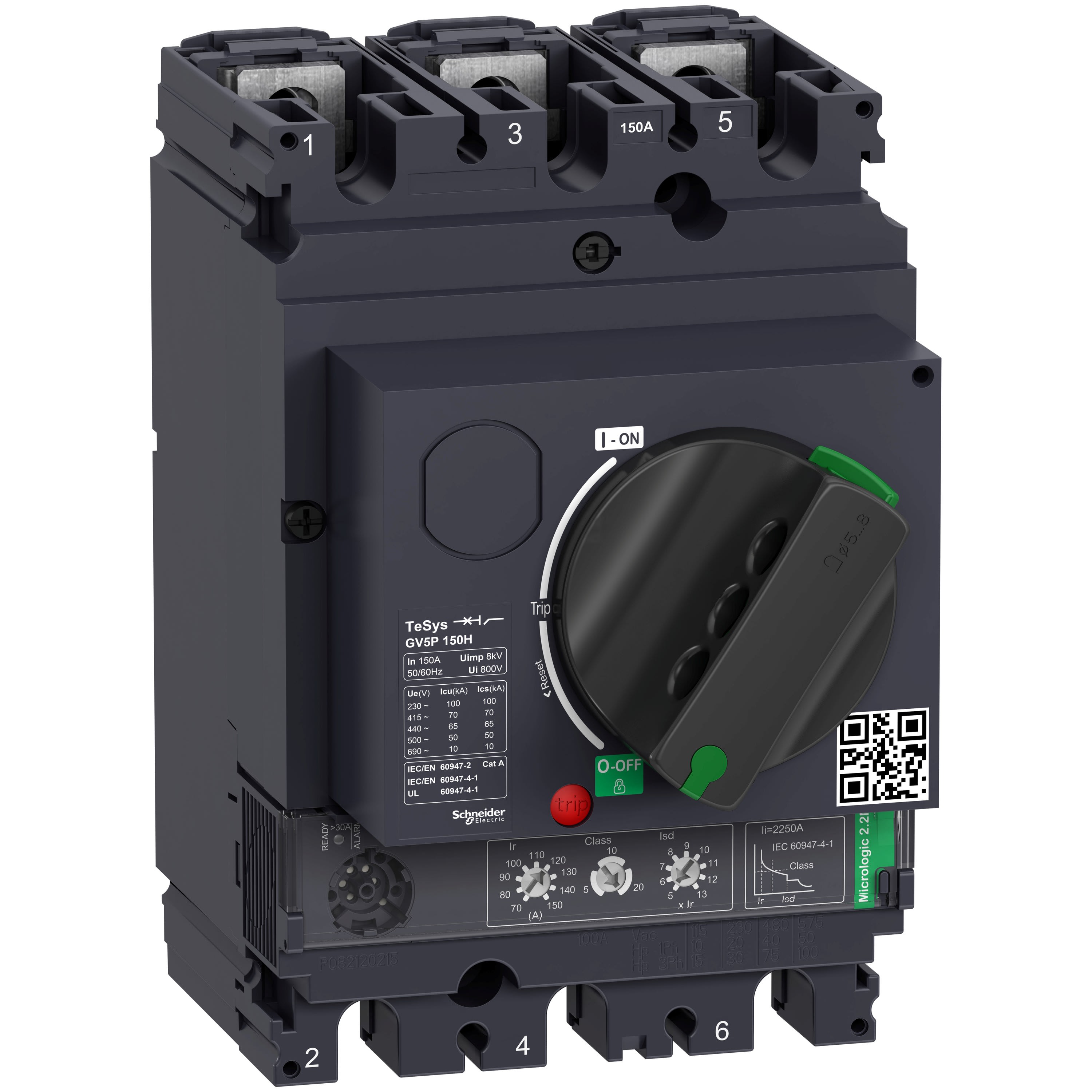 Schneider Electric - TeSys GV - disjoncteur moteur - 70 à 150A - 70kA - 3P - magnéto-thermique