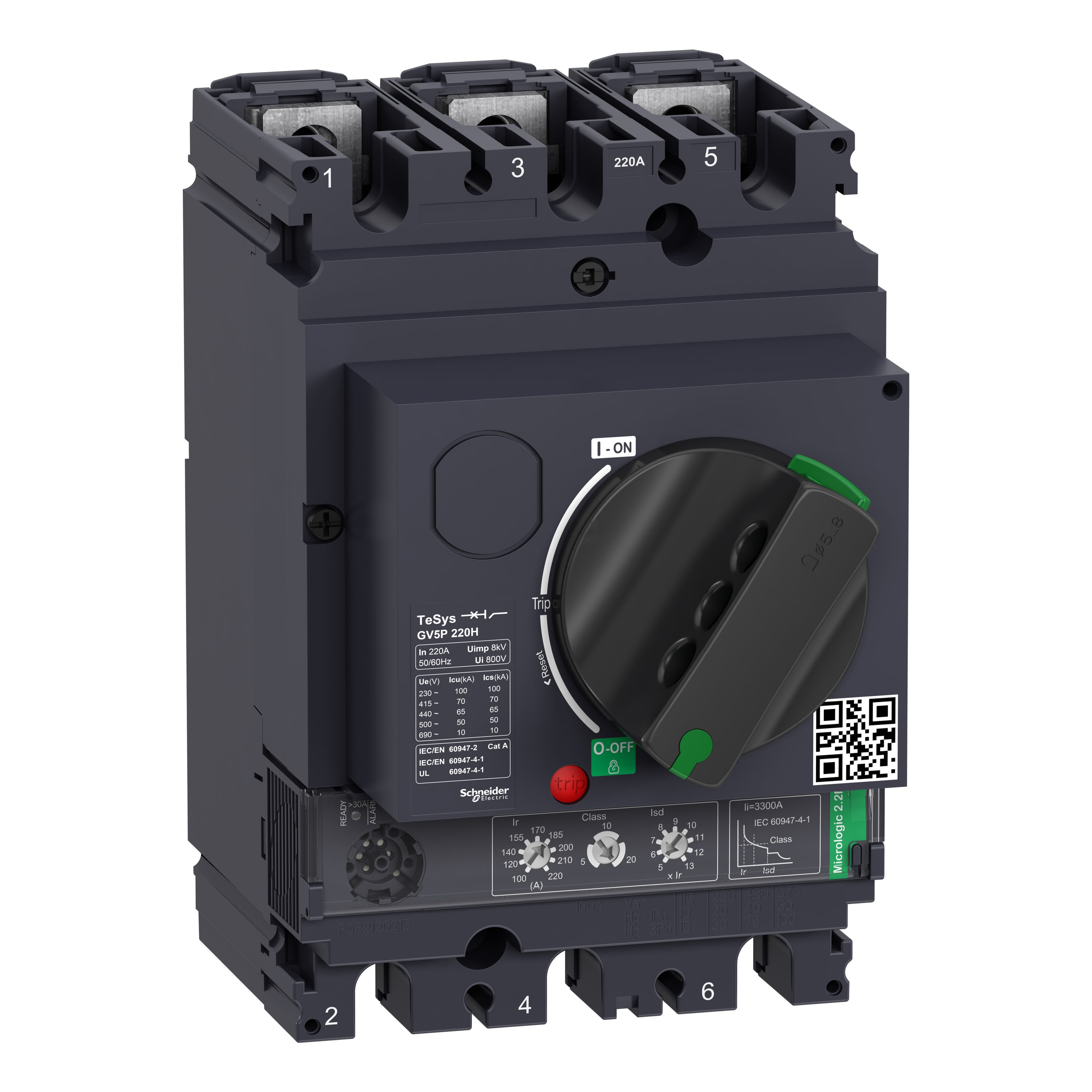 Schneider Electric - TeSys GV - disjoncteur moteur - 100 à 220A - 70kA - 3P - magnéto-thermique