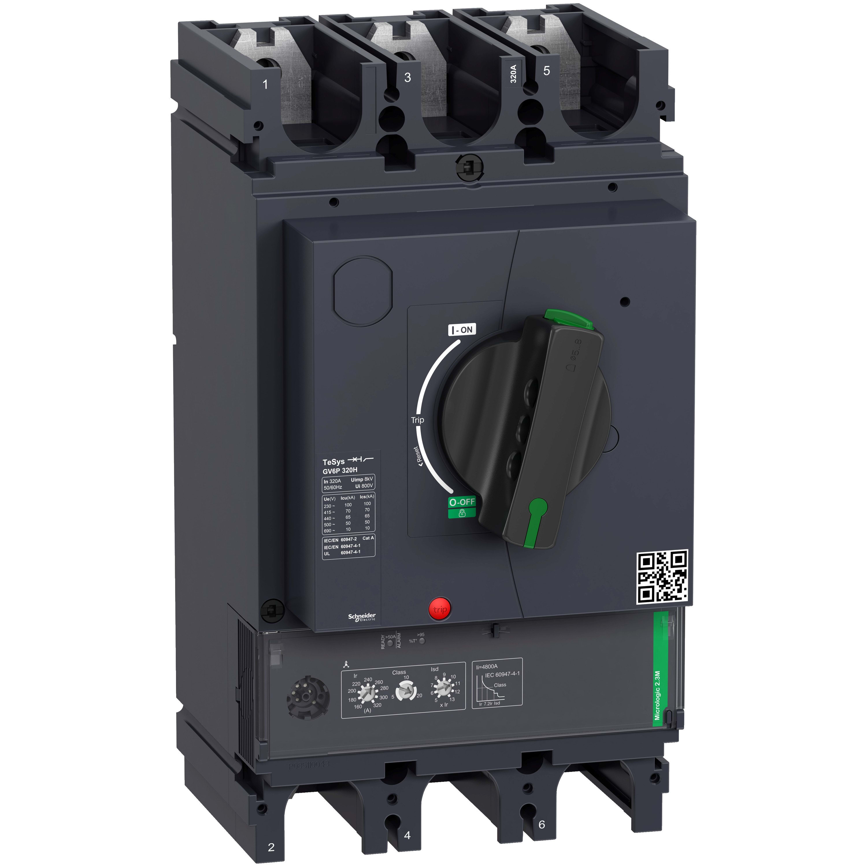 Schneider Electric - TeSys GV - disjoncteur moteur - 160 à 320A - 70kA - 3P - magnéto-thermique