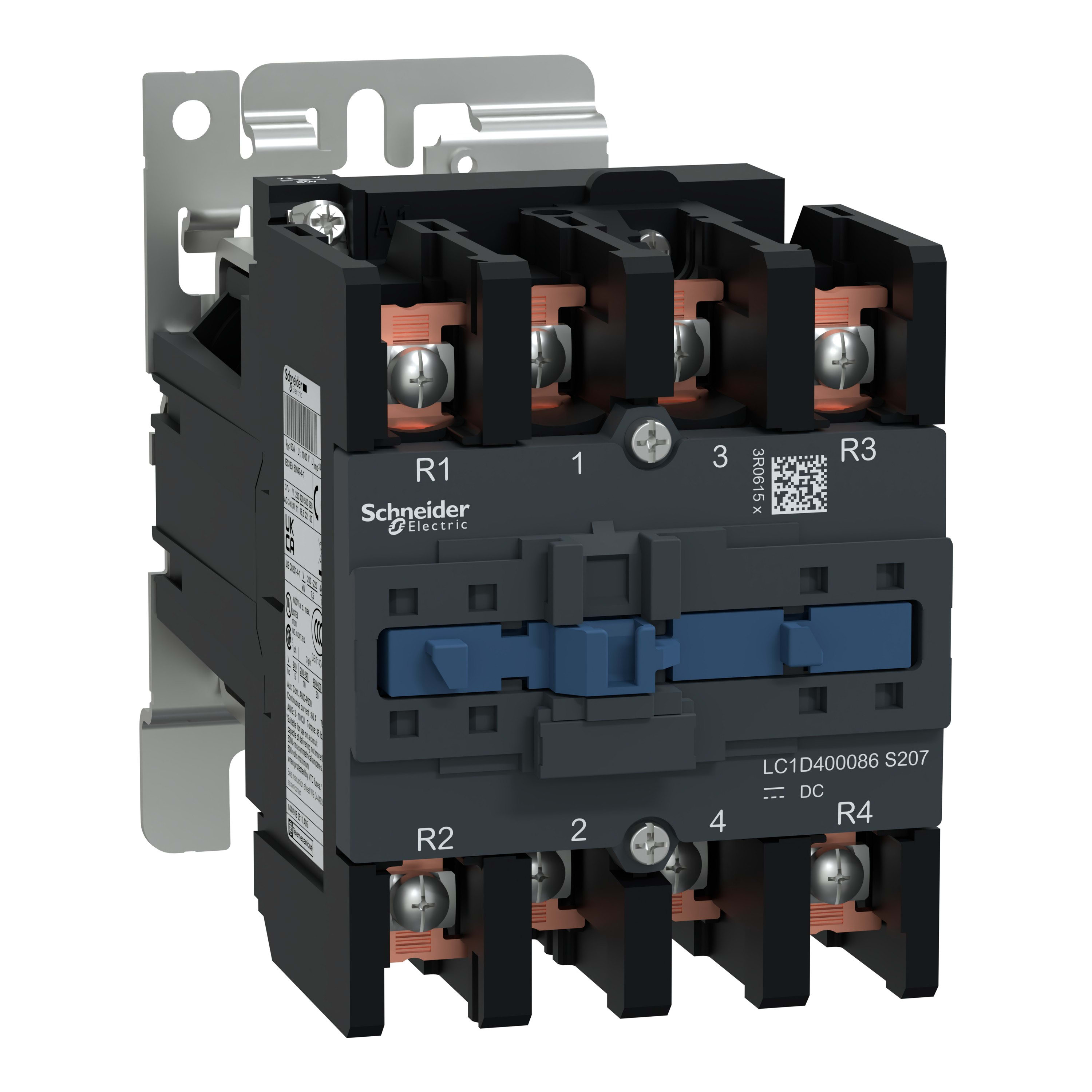 Schneider Electric - CONT 4P 2P2R AC1 60A COIL 72VCC RAIL CONTACTOR 4P (2F 2O) AC1 440V 60
