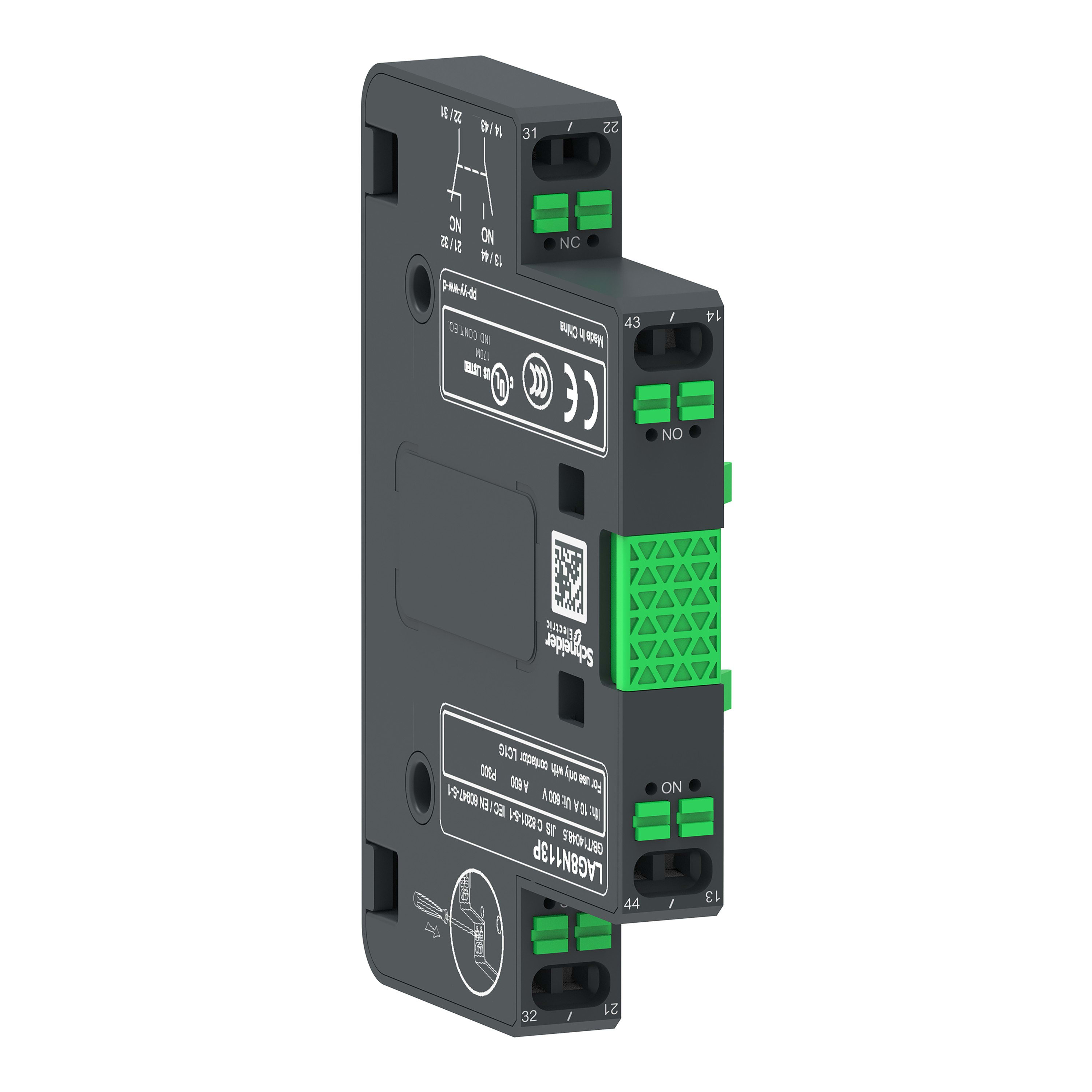 Schneider Electric - Contact auxiliaire 1NO+1NC Bornes à ressort R1/L1 TeSys G