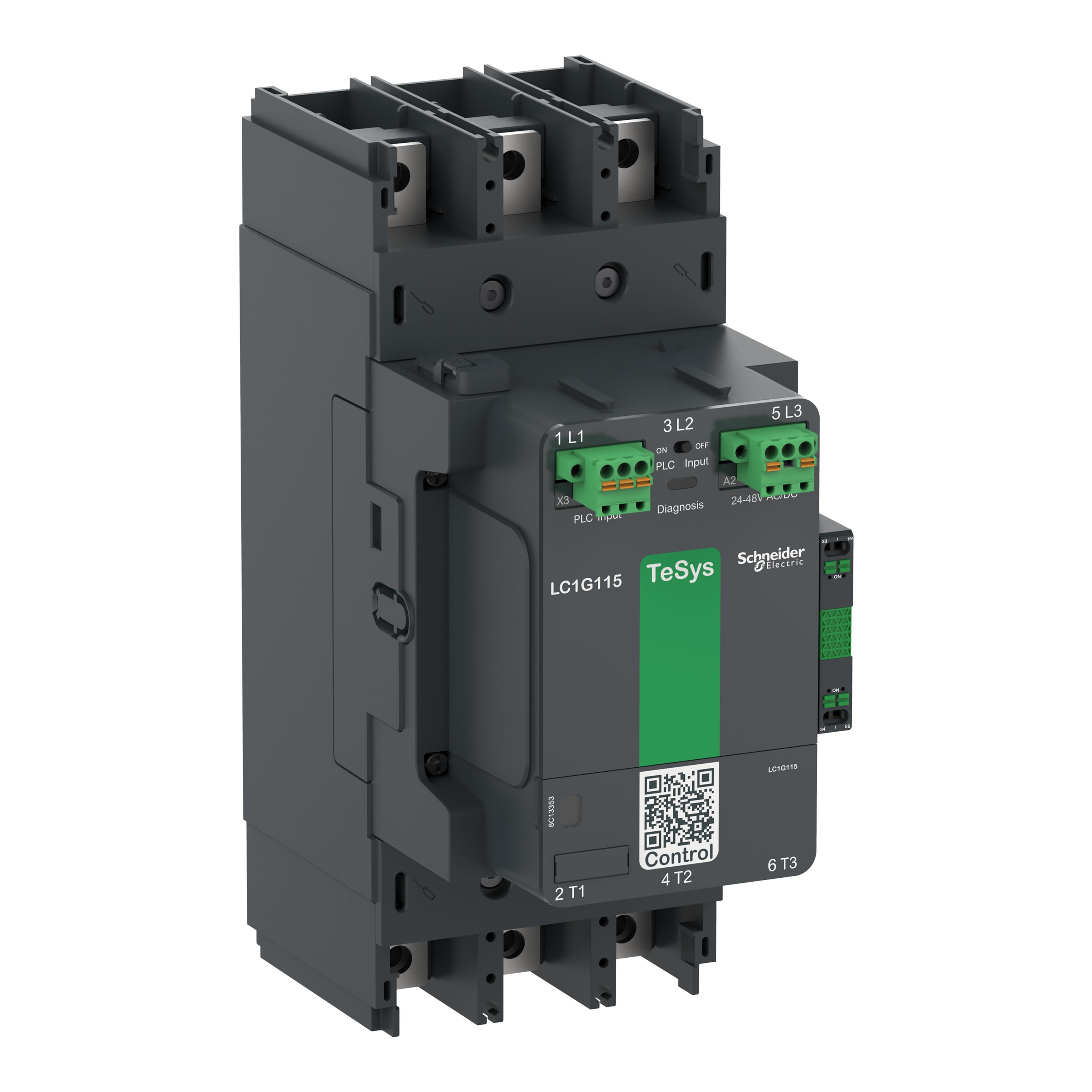 Schneider Electric - Contacteur TeSys LC1G 185A 440V 3P AC3 Advanced 200-500V AC-DC bobine