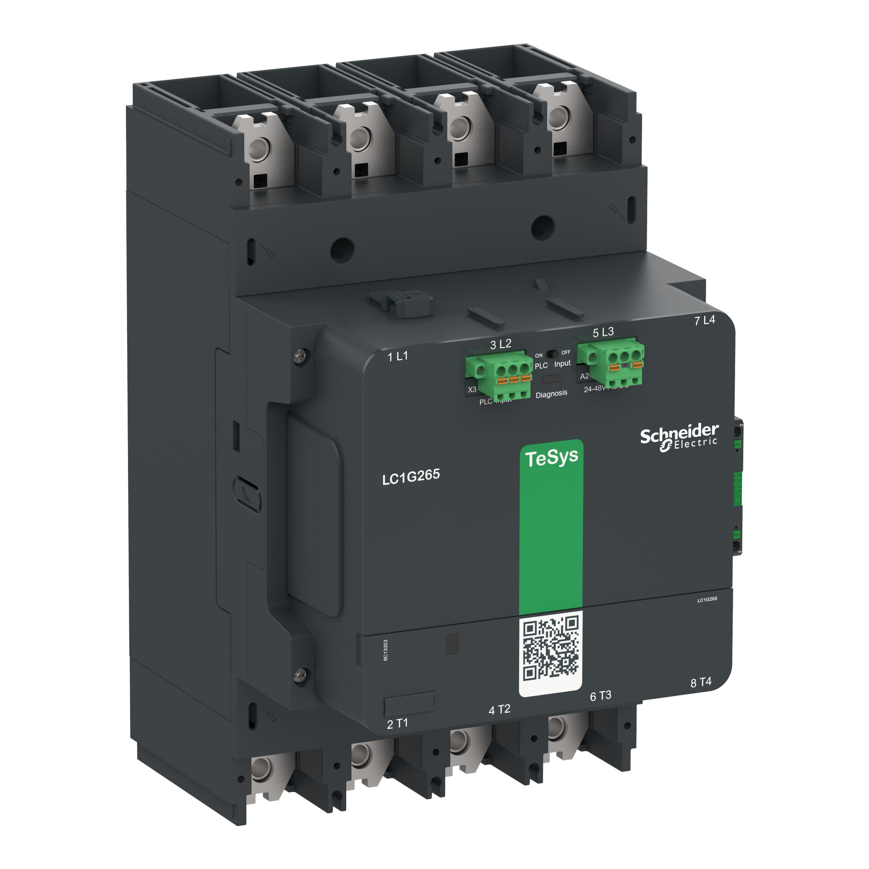 Schneider Electric - Contacteur TeSys LC1G 500A 440V 4P AC3 Advanced 200-500V AC-DC bobine