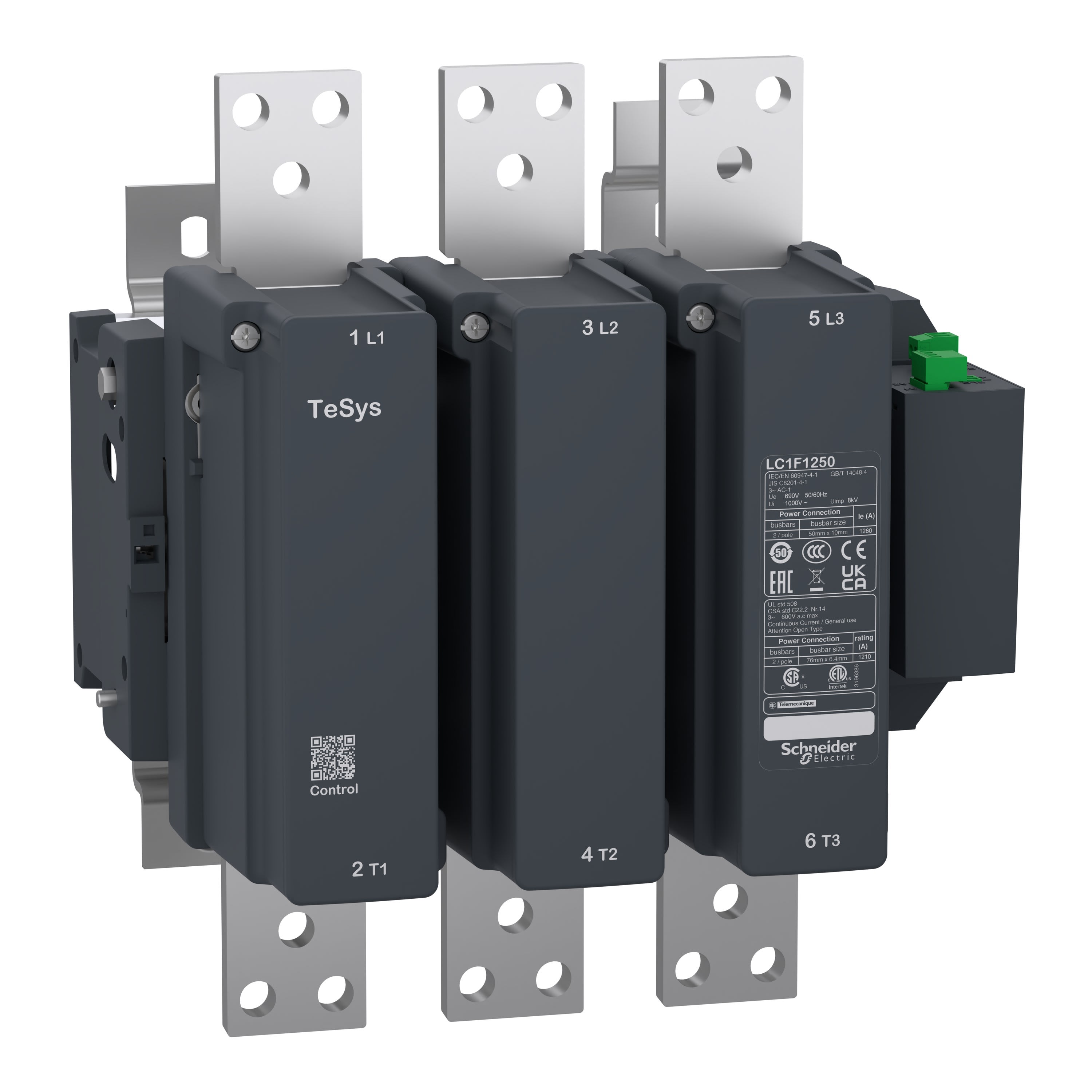 Schneider Electric - LC1F1250 CONTACTOR 100-250V AC/DC