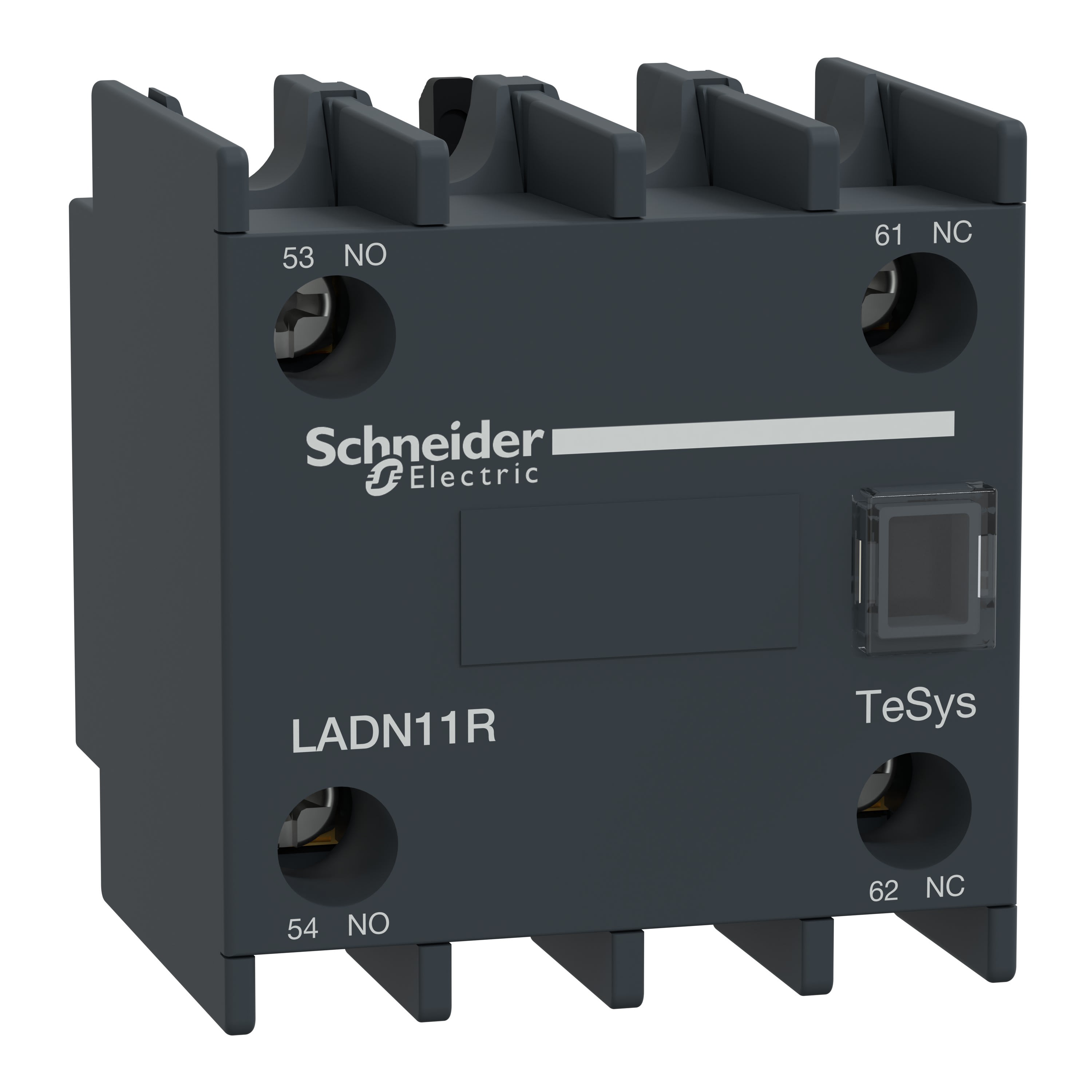 Schneider Electric - TeSys D - bloc contacts aux frontaux - 1F+1O - bornes vis-étriers - 17V/1mA