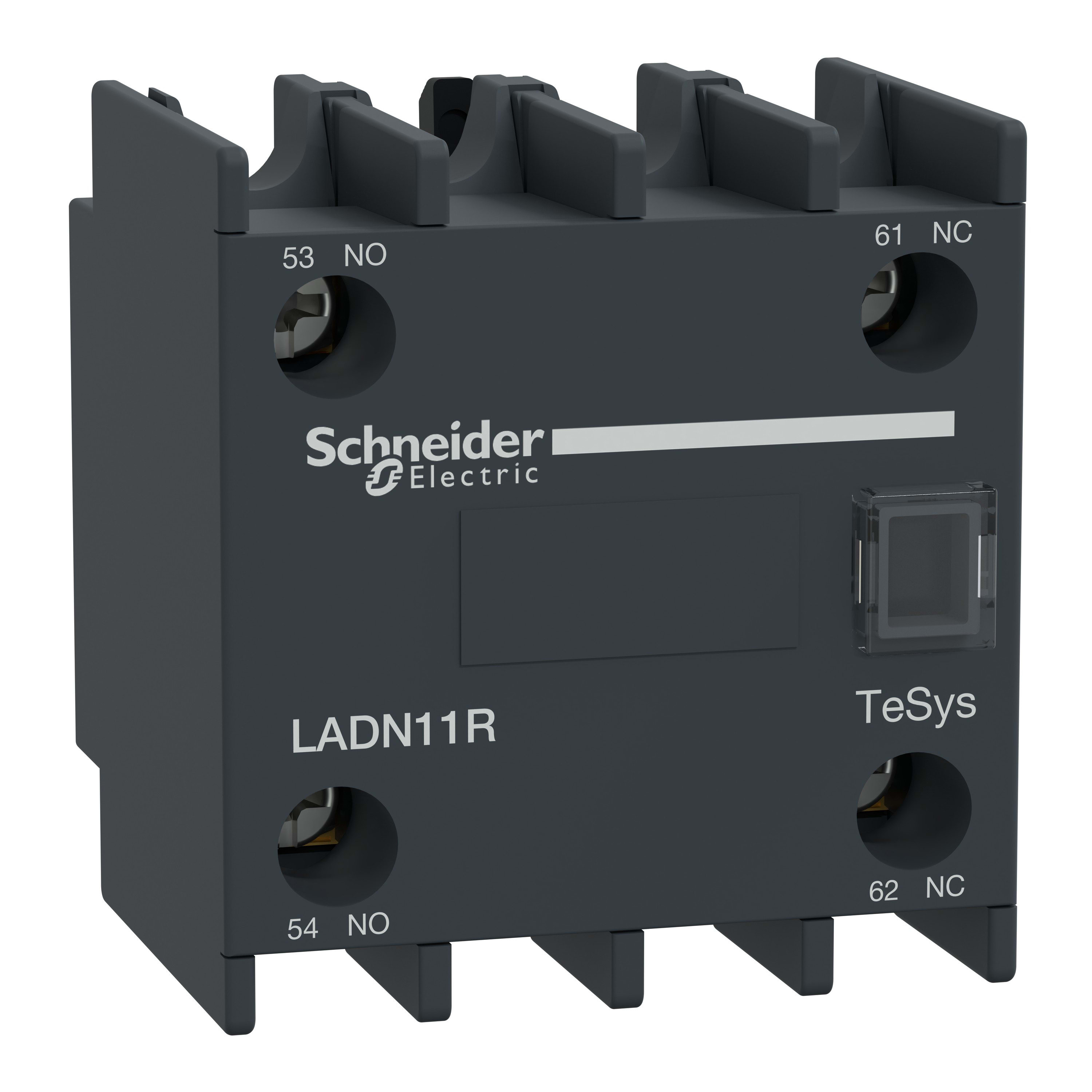 Schneider Electric - TeSys D - bloc contacts aux frontaux - 1F+1O - bornes vis-étriers - 17V/1mA