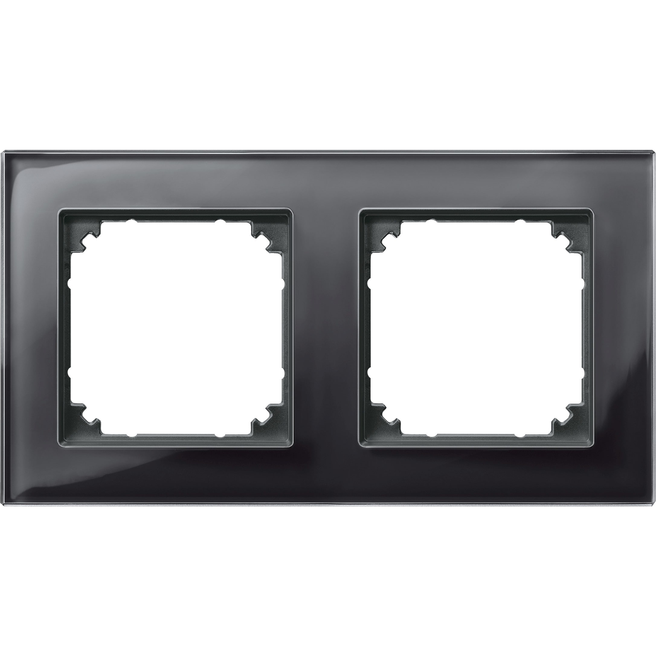 Schneider Electric - System M - M Elegance - Plaque de finition - 2 postes - verre noir