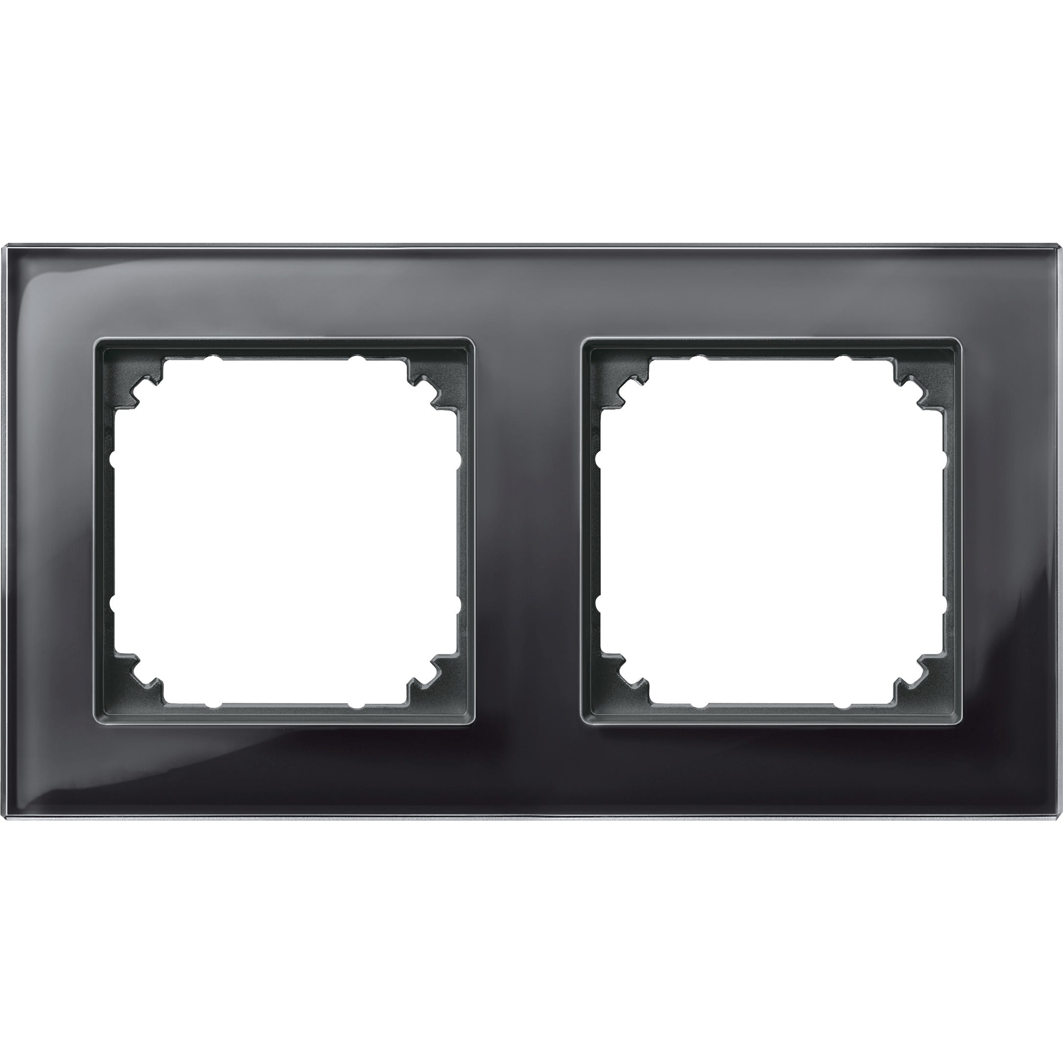 Schneider Electric - System M - M Elegance - Plaque de finition - 2 postes - verre noir