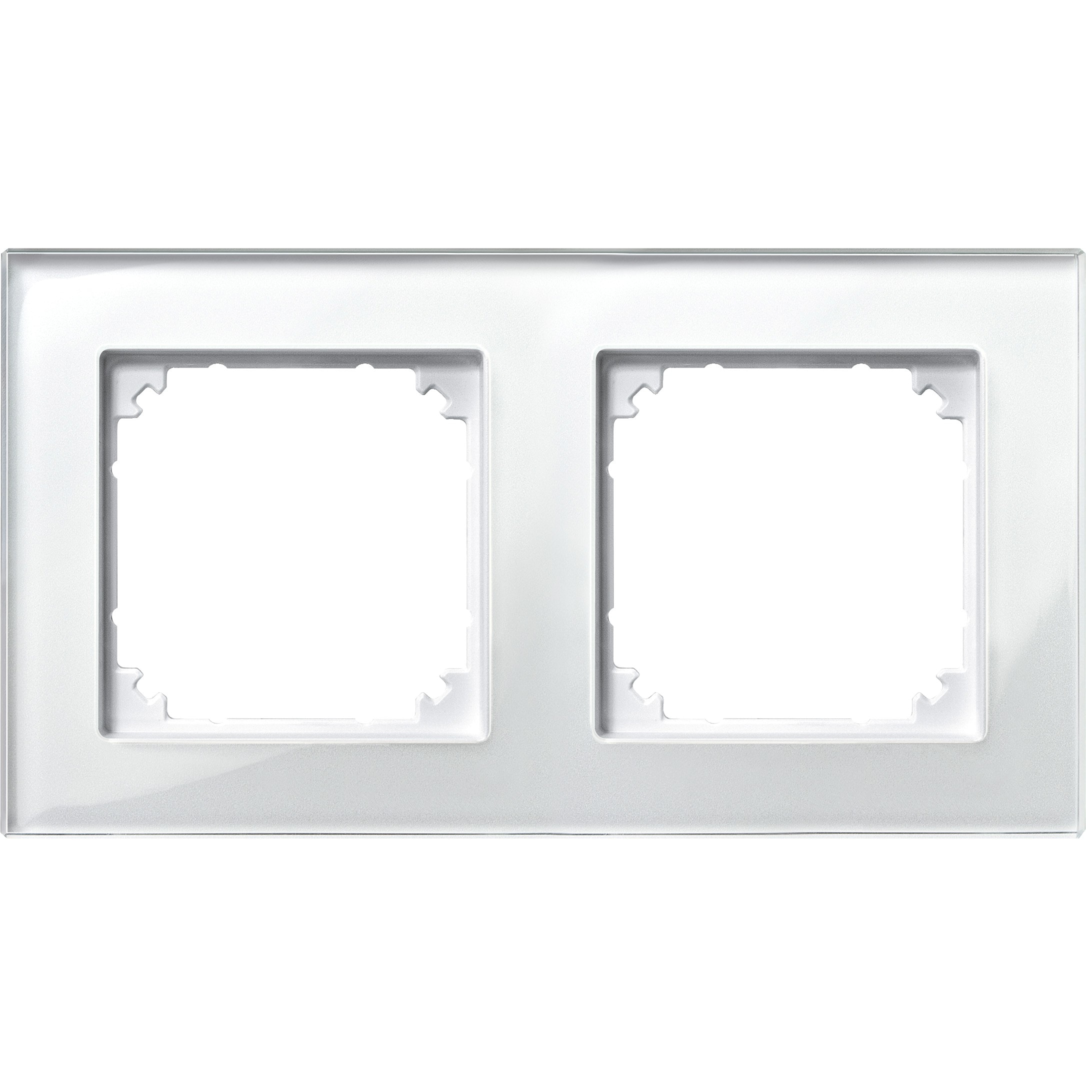 Schneider Electric - System M - M Elegance - Plaque de finition - 2 postes - verre blanc