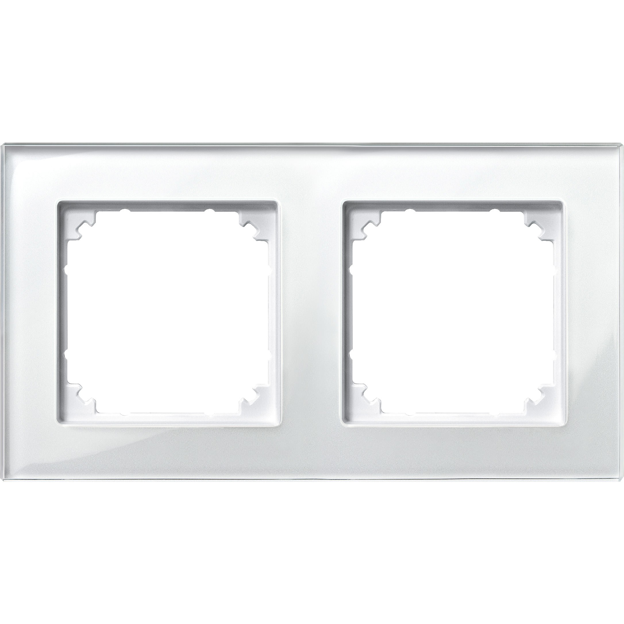 Schneider Electric - System M - M Elegance - Plaque de finition - 2 postes - verre blanc
