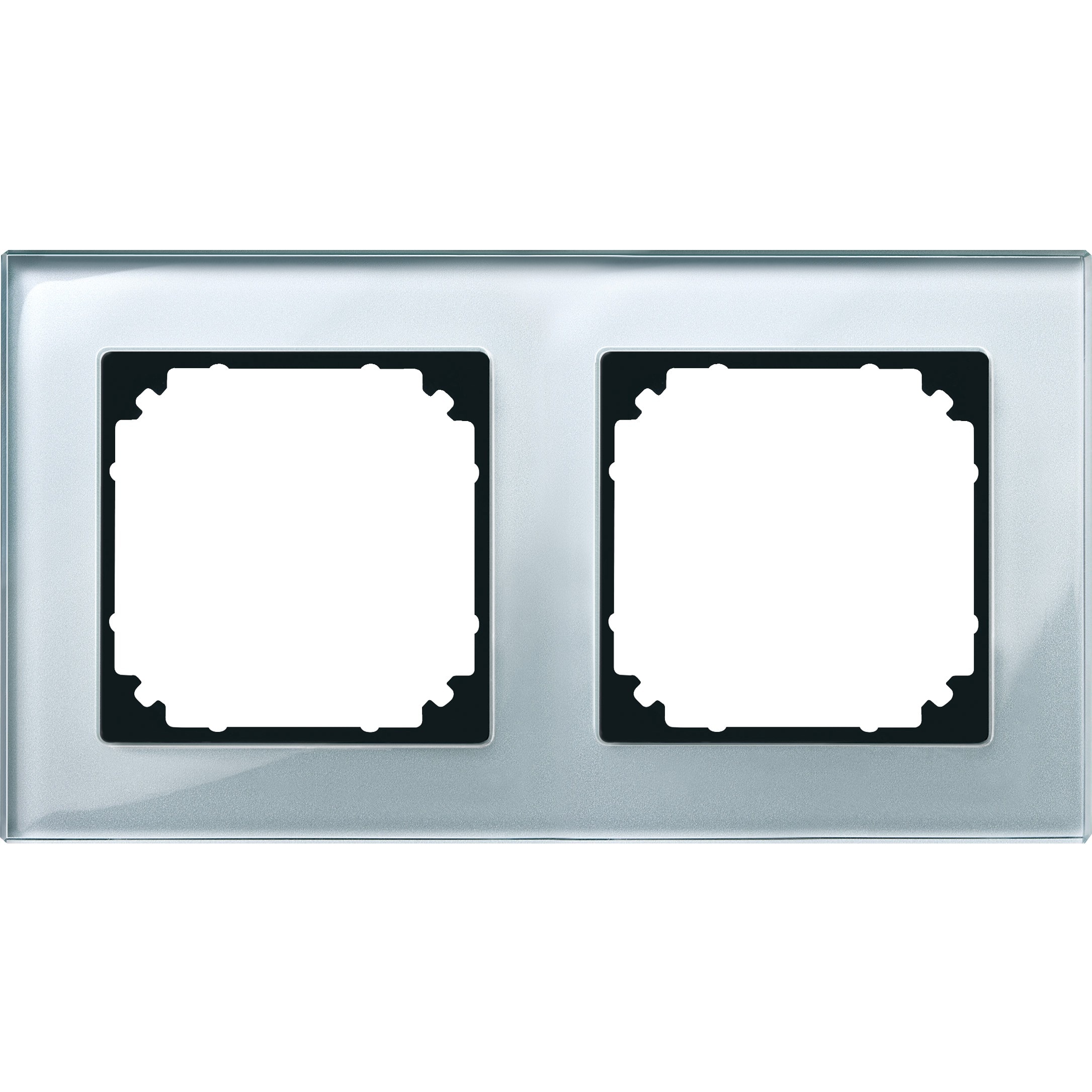Schneider Electric - System M - M Elegance - Plaque de finition - 2 postes - verre diamant