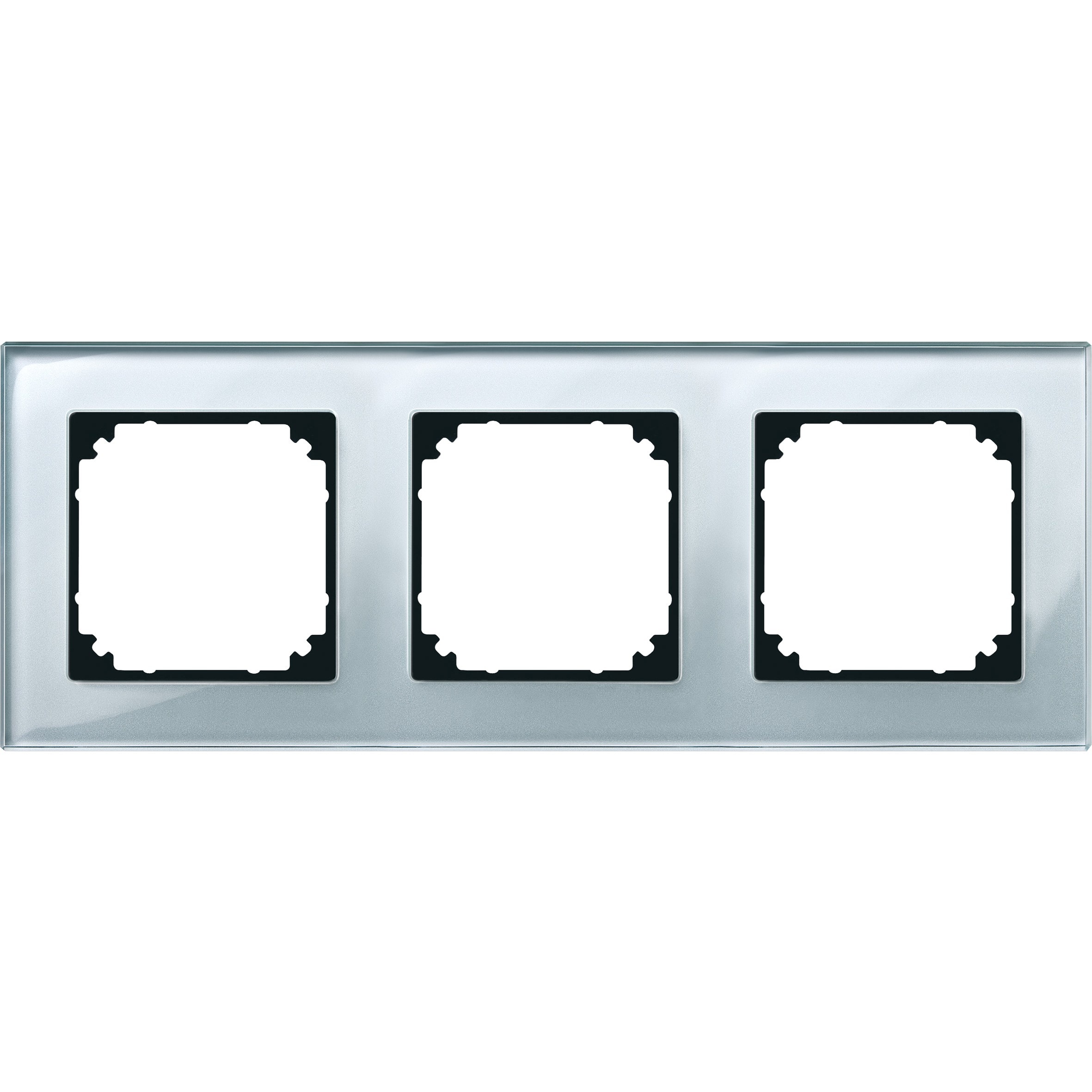 Schneider Electric - System M - M Elegance - Plaque de finition - 3 postes - verre diamant