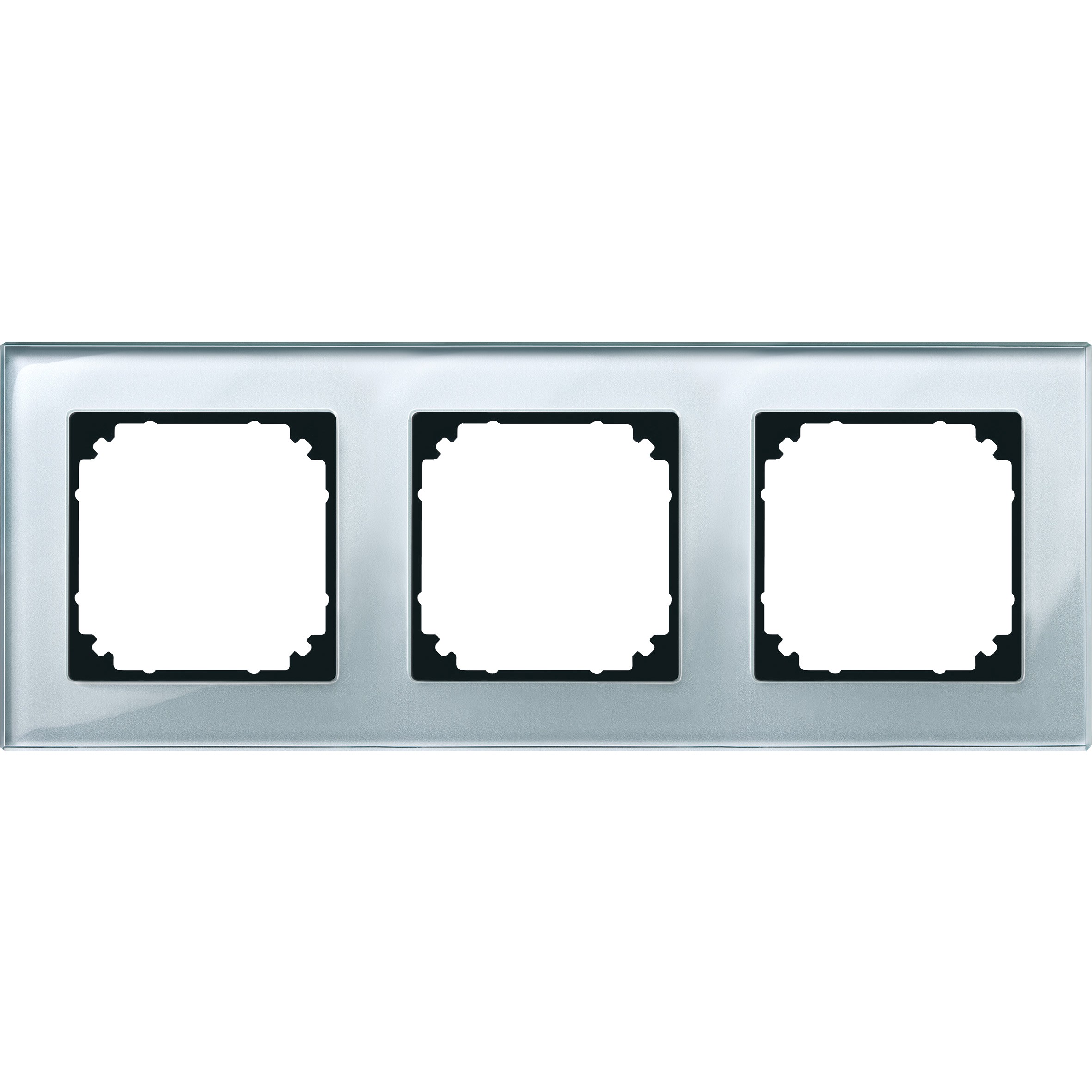 Schneider Electric - System M - M Elegance - Plaque de finition - 3 postes - verre diamant