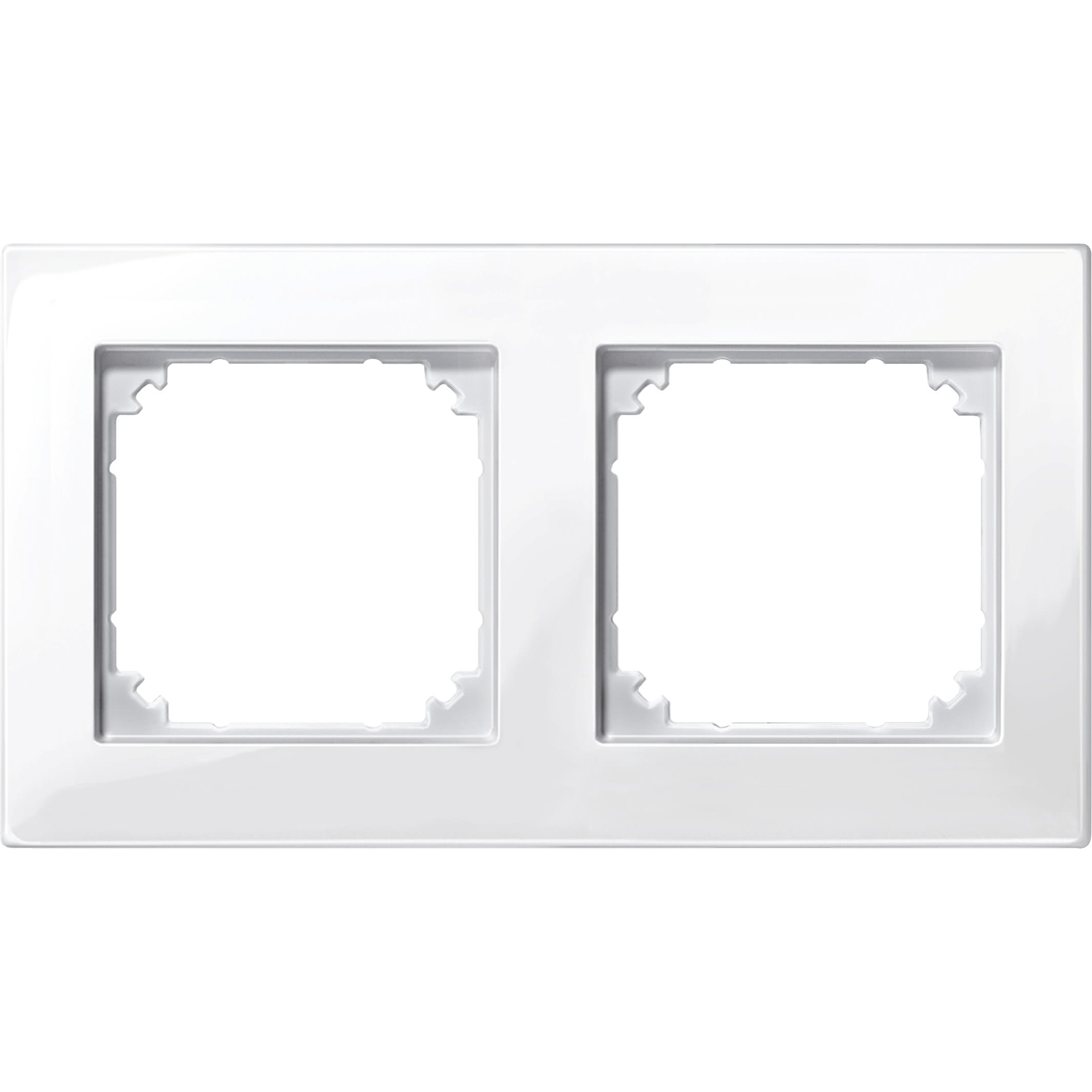 Schneider Electric - System M - M Plan - Plaque de finition - 2 postes - blanc polaire brillant