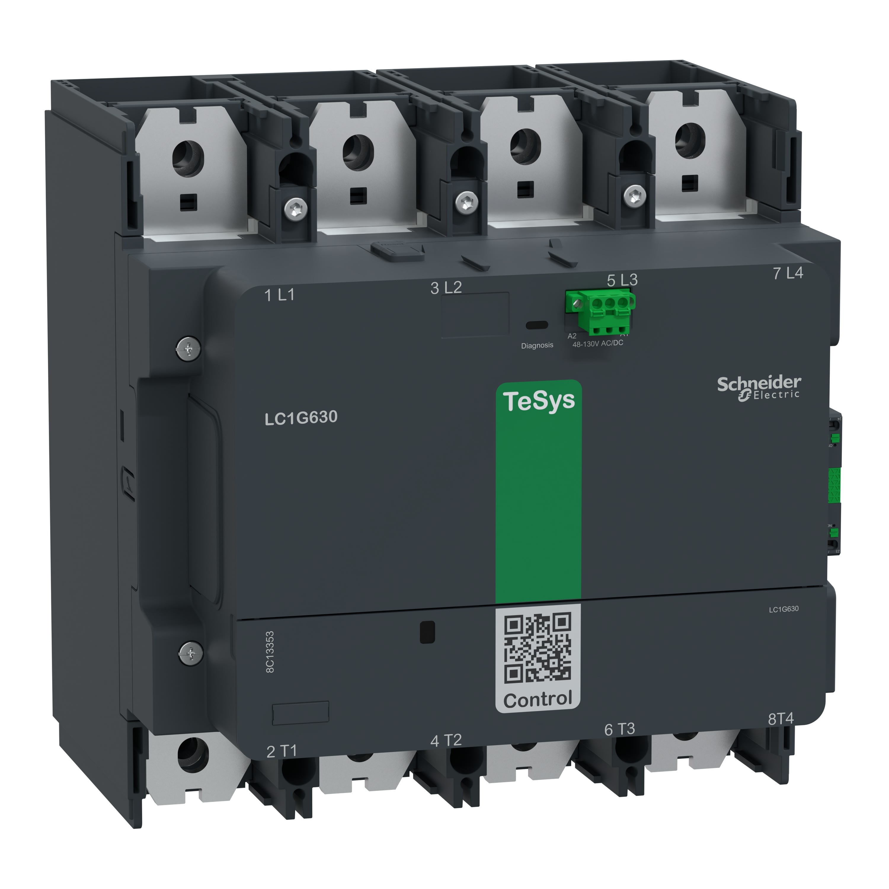 Schneider Electric - Contacteur TeSys LC1G 630A 440V 4P AC3 Standard 200-500V AC-DC bobine