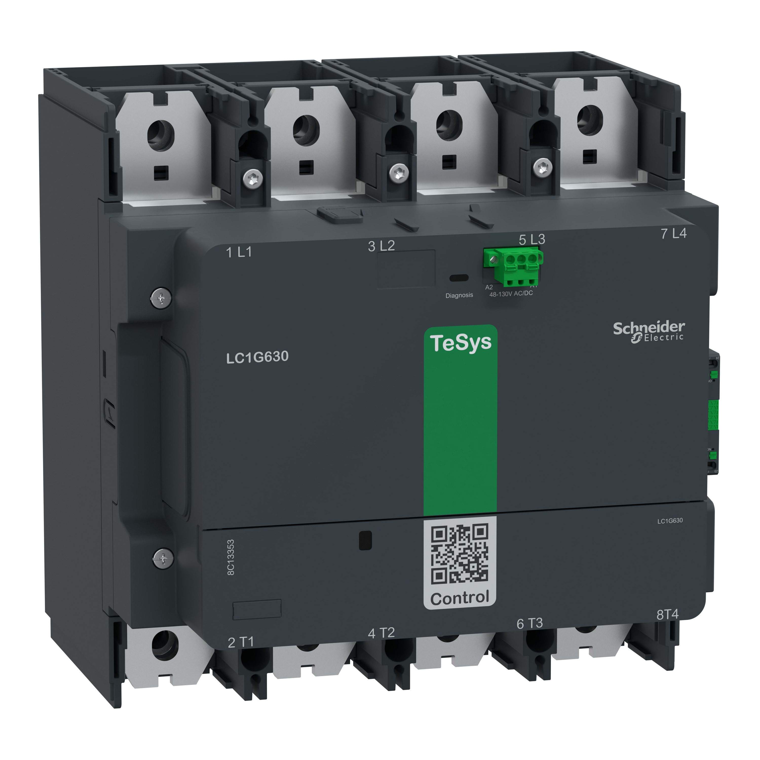 Schneider Electric - Contacteur TeSys LC1G 630A 440V 4P AC3 Standard 200-500V AC-DC bobine