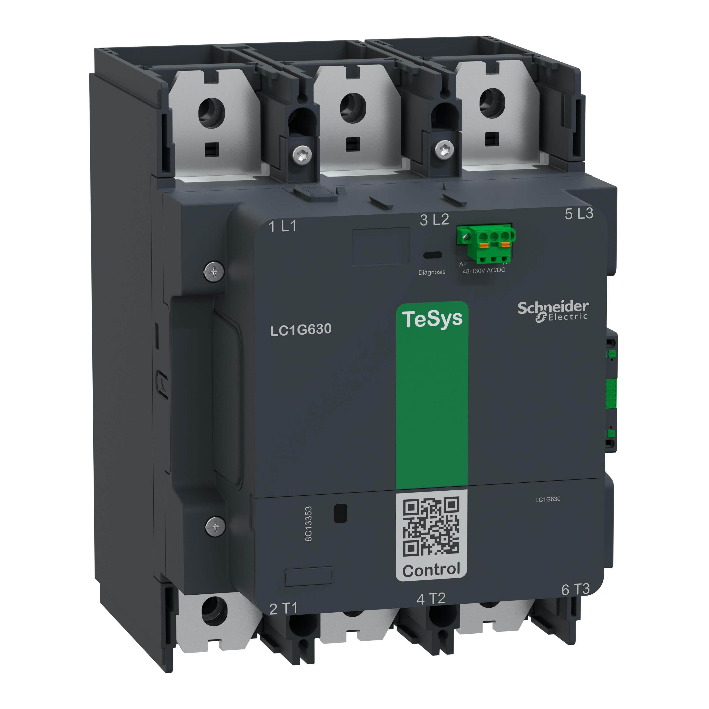 Schneider Electric - Contacteur TeSys LC1G 630A 440V 3P AC3 Standard 200-500V AC-DC bobine