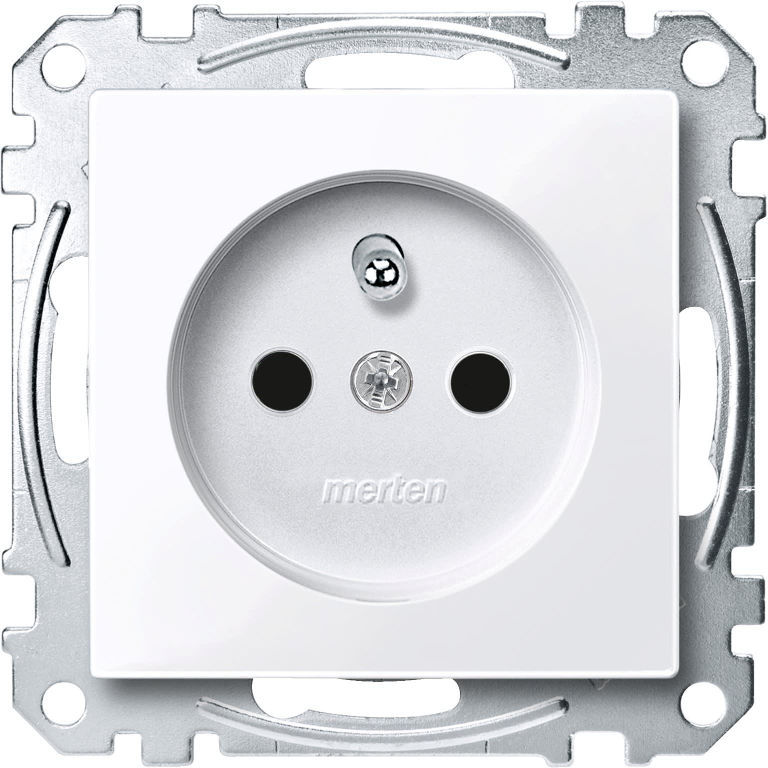 Schneider Electric - System M - Prise 2P+T - NF - borne auto - blanc antimicrobien