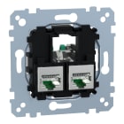 Schneider Electric - D-Life - prise double RJ45 équipée S-One Cat6 FTP/STP blindé - méca seul