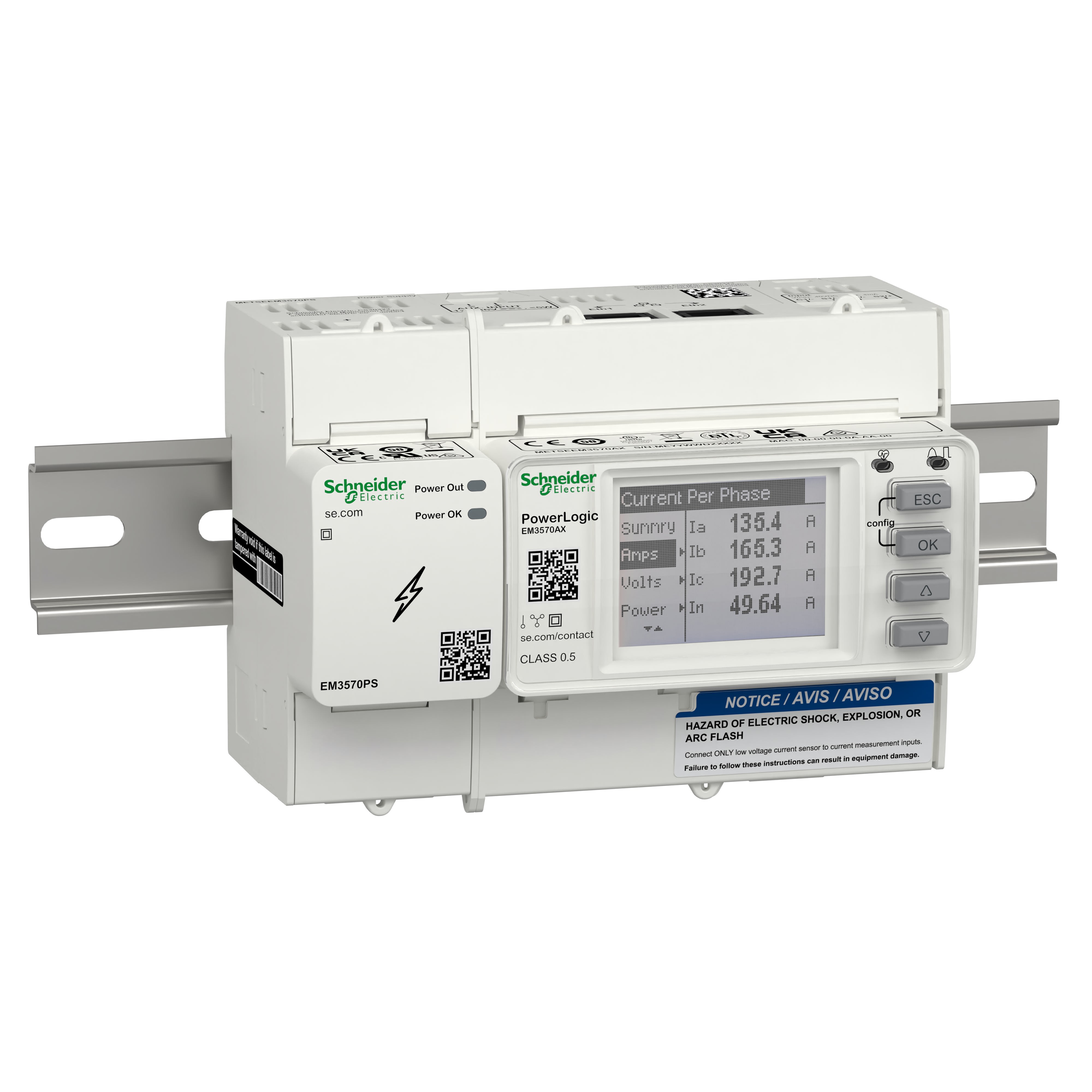 Schneider Electric - PowerLogic-compteur double port ethernet-avec alimentation