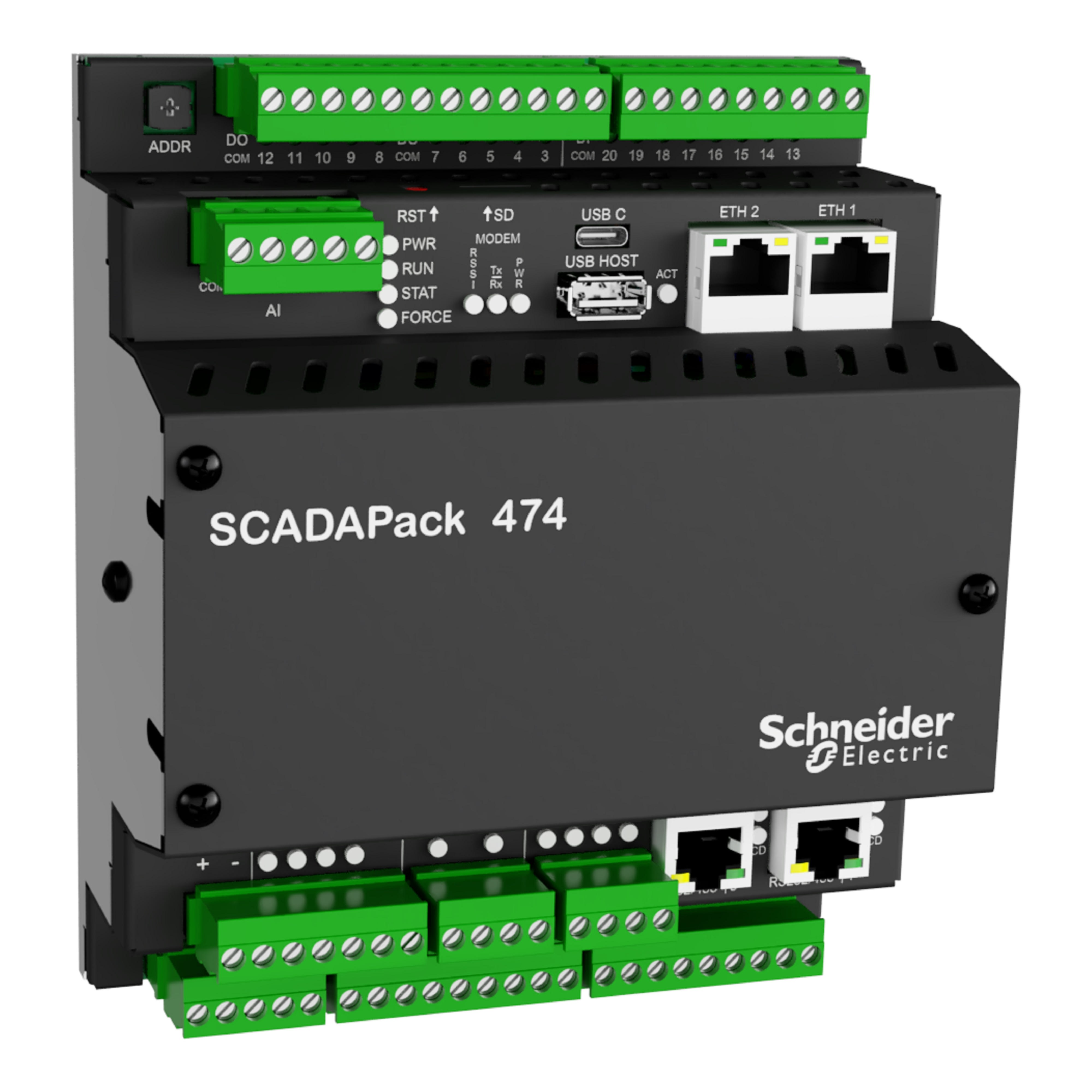 Schneider Electric - SCADAPack 474 - 20 Di + 12 DO + 12AI + 12Count+ 2 AO