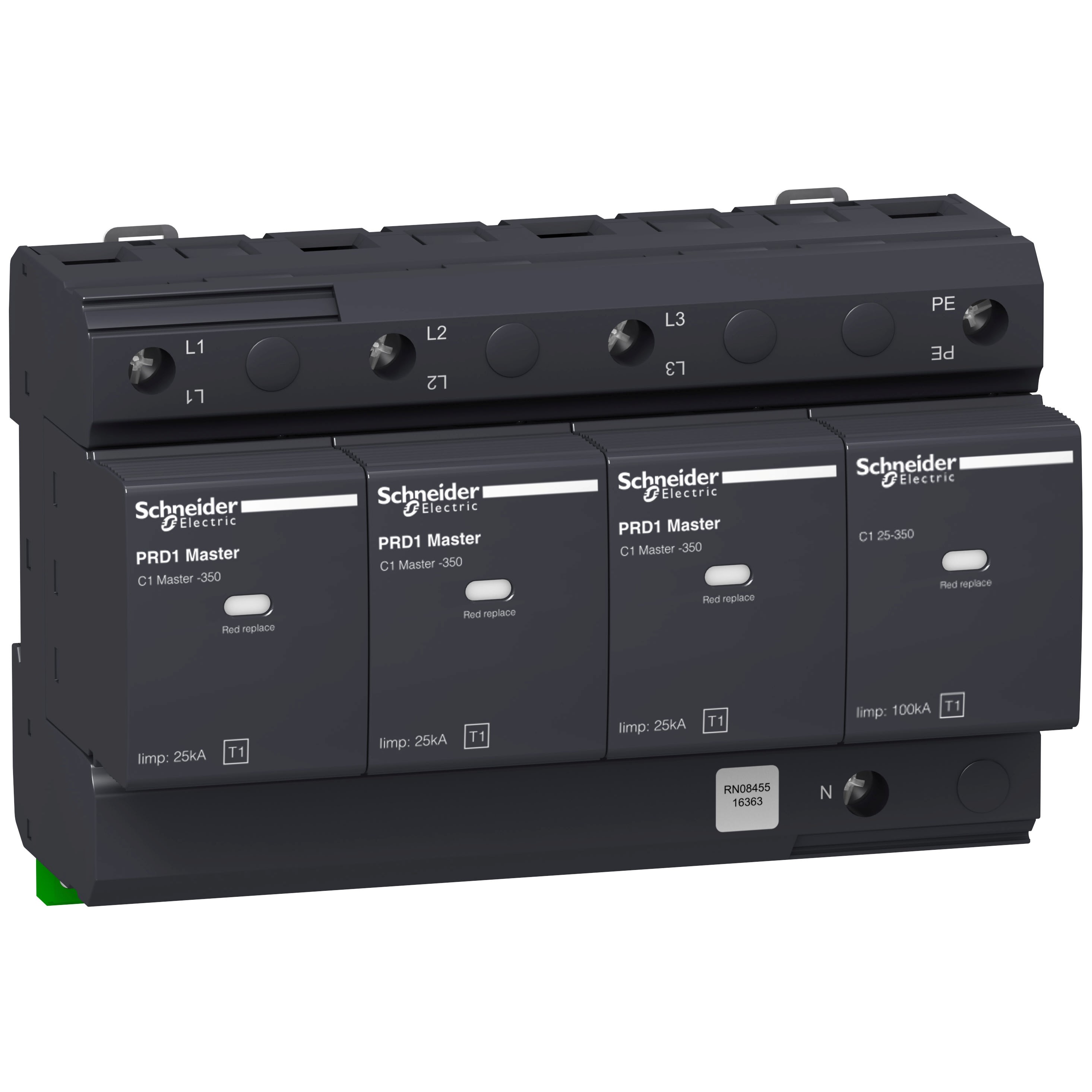 Schneider Electric - Reconditionné - Acti9 - Parafoudre PRD1 Master 3P+N - Débrochable - 350V