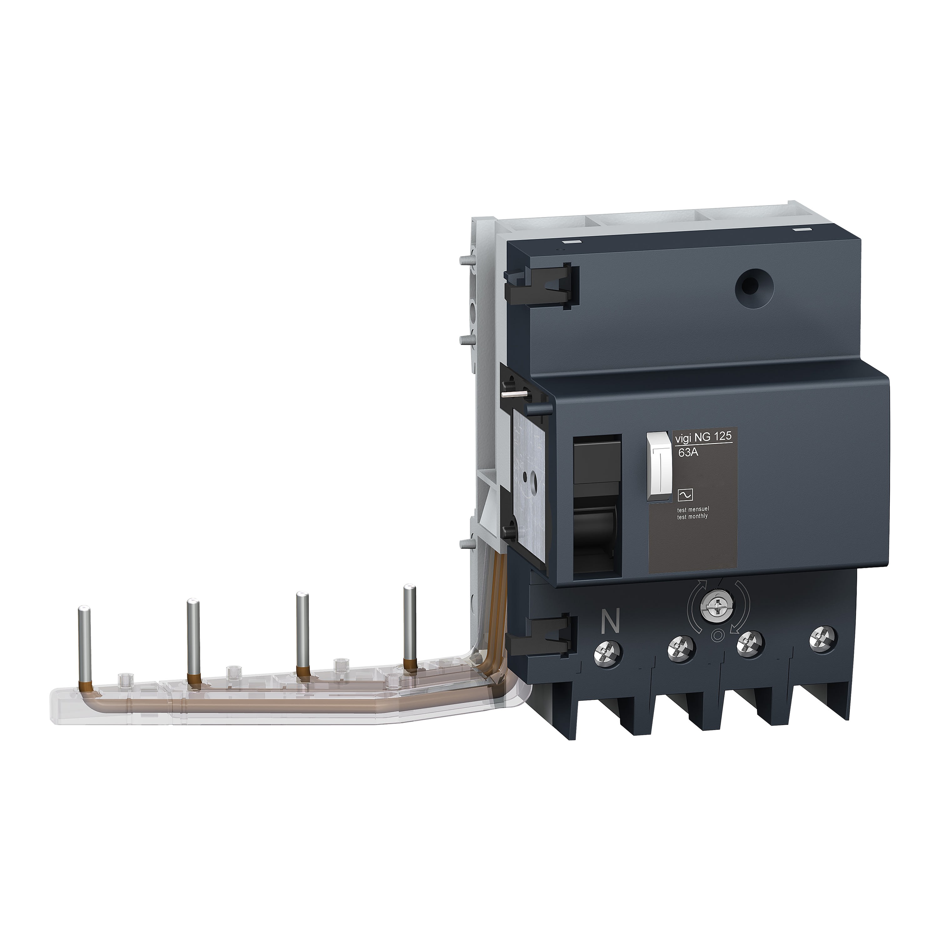 Schneider Electric - Reconditionné - Acti9 Vigi NG125 - Bloc diff 400Vca (PH/Ph)- 4P 63A-30mA Type AC