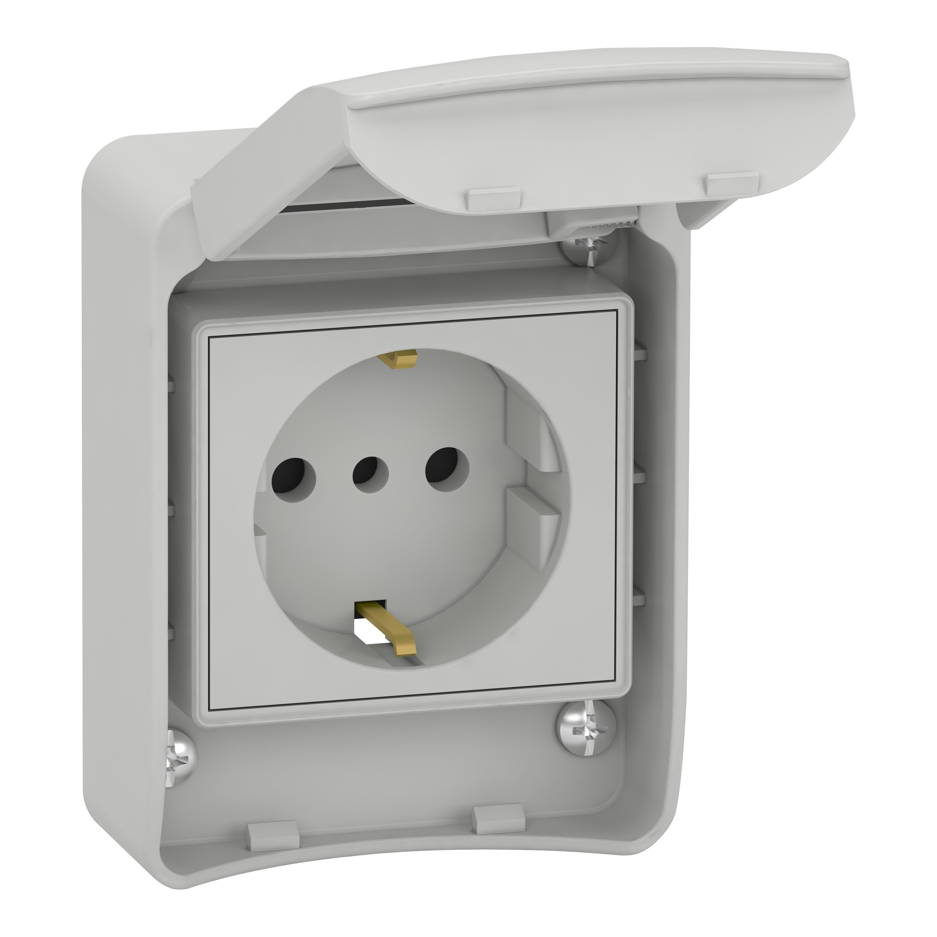 Schneider Electric - Reconditionné - Mureva - prise PK gris clair - 2P+T latérale 10/16A CEE7-saillie
