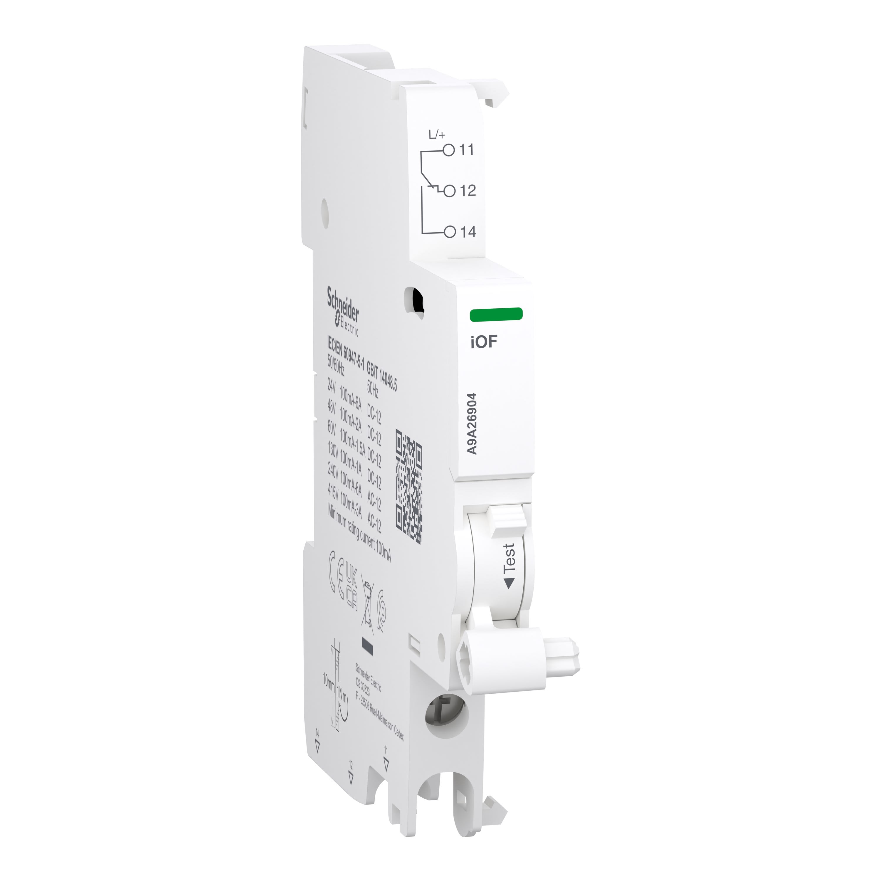 Schneider Electric - Reconditionné - Acti9 Contact Auxiliaire 1 OF - Courant 100mA à 6A ca/dc
